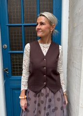 DAVI casual vest - Coffee