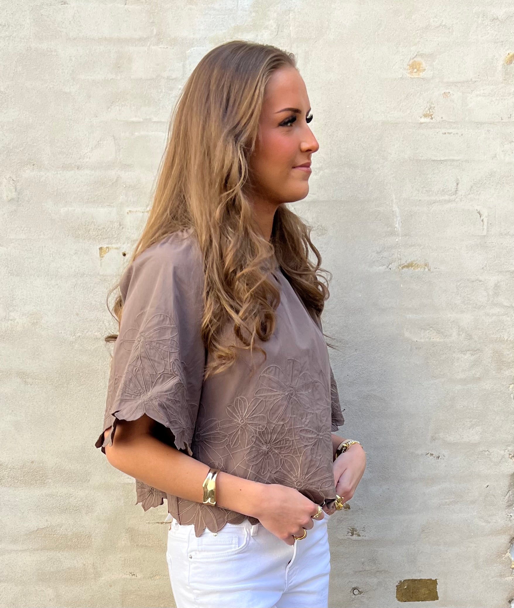 Kamma EMBROIDERED Top Morel