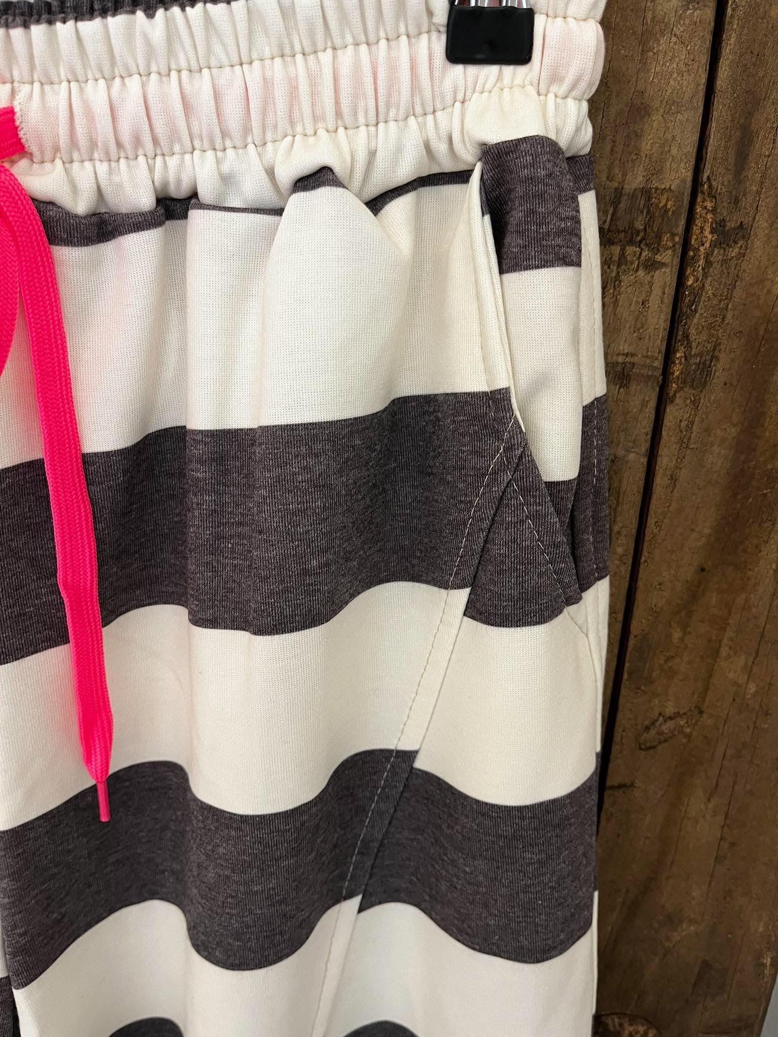 Very Striped Sweatpants - Off White/Brown