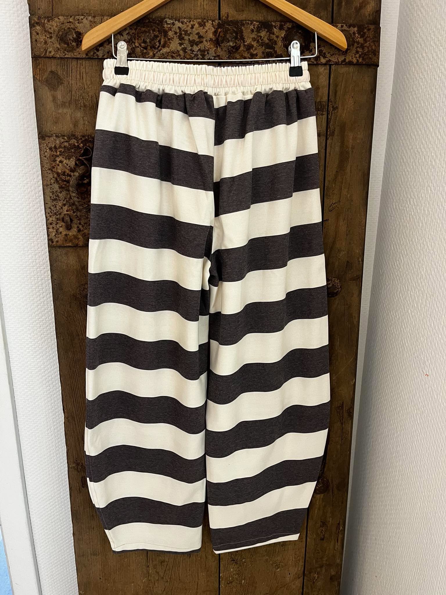 Very Striped Sweatpants - Off White/Brown