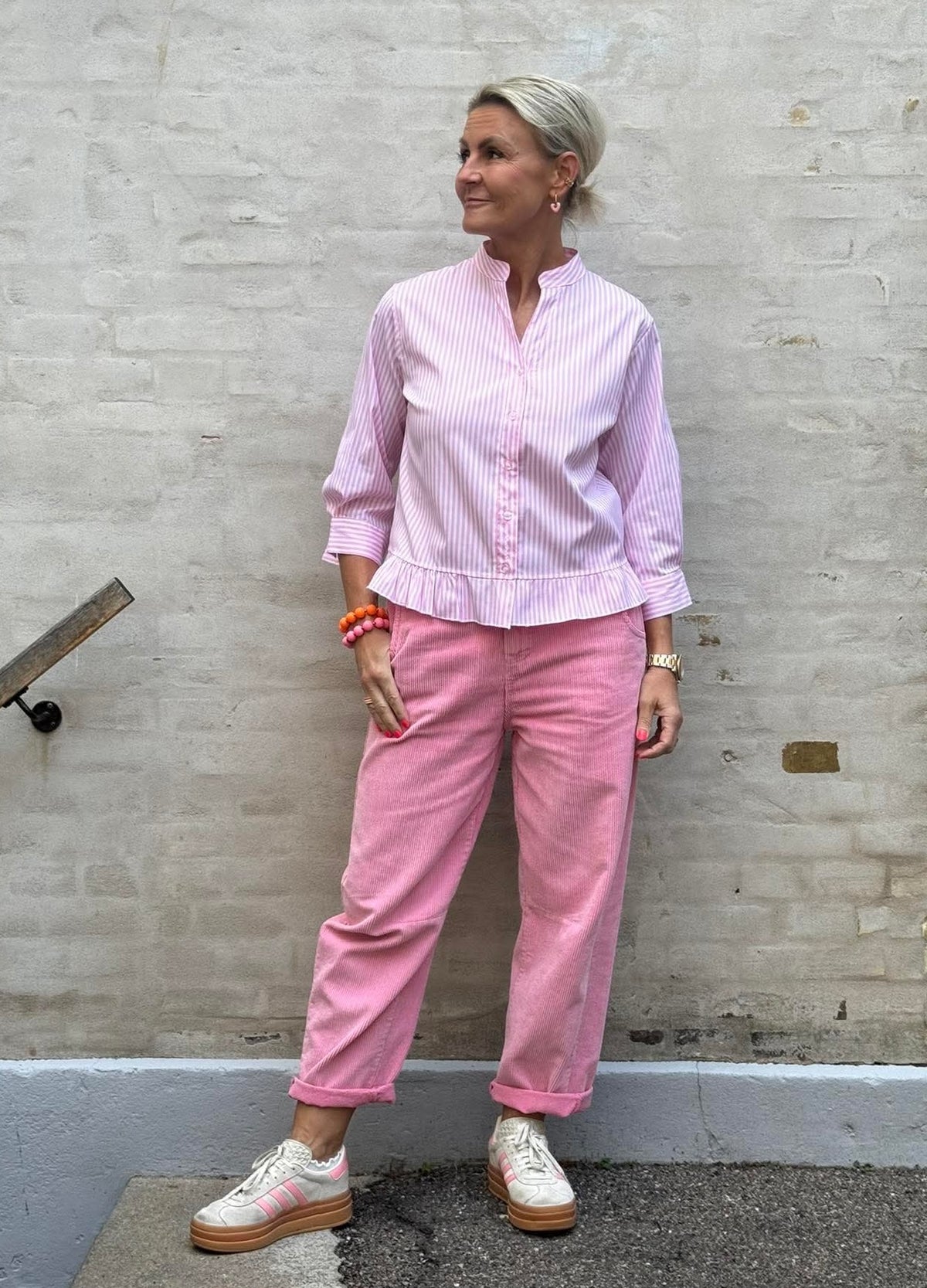 L´amour Shirt - Rosa randig