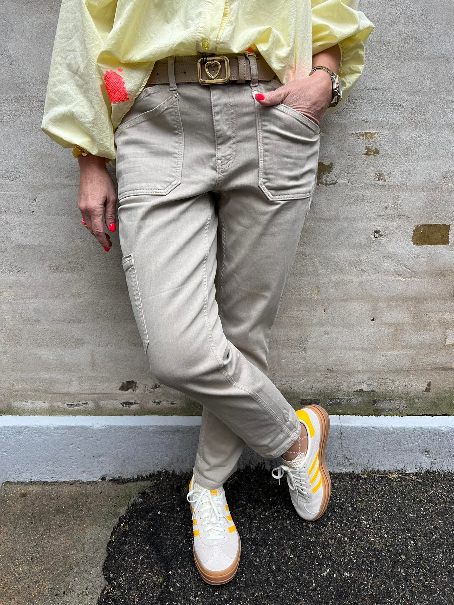 Charlie Boyfriend Cargo - Beige tvättad