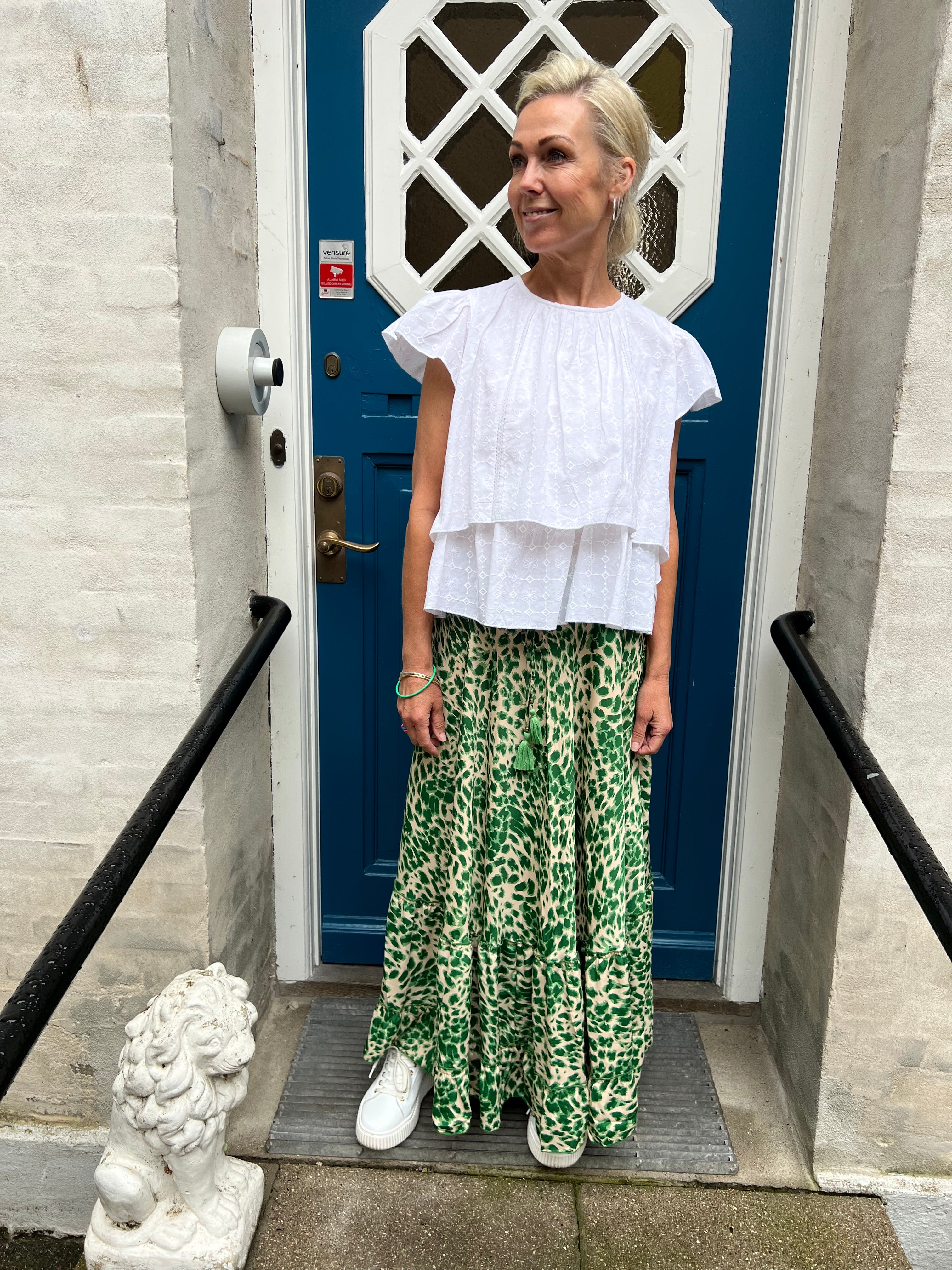 Luna Maxi Frill Skirt - Green Leo