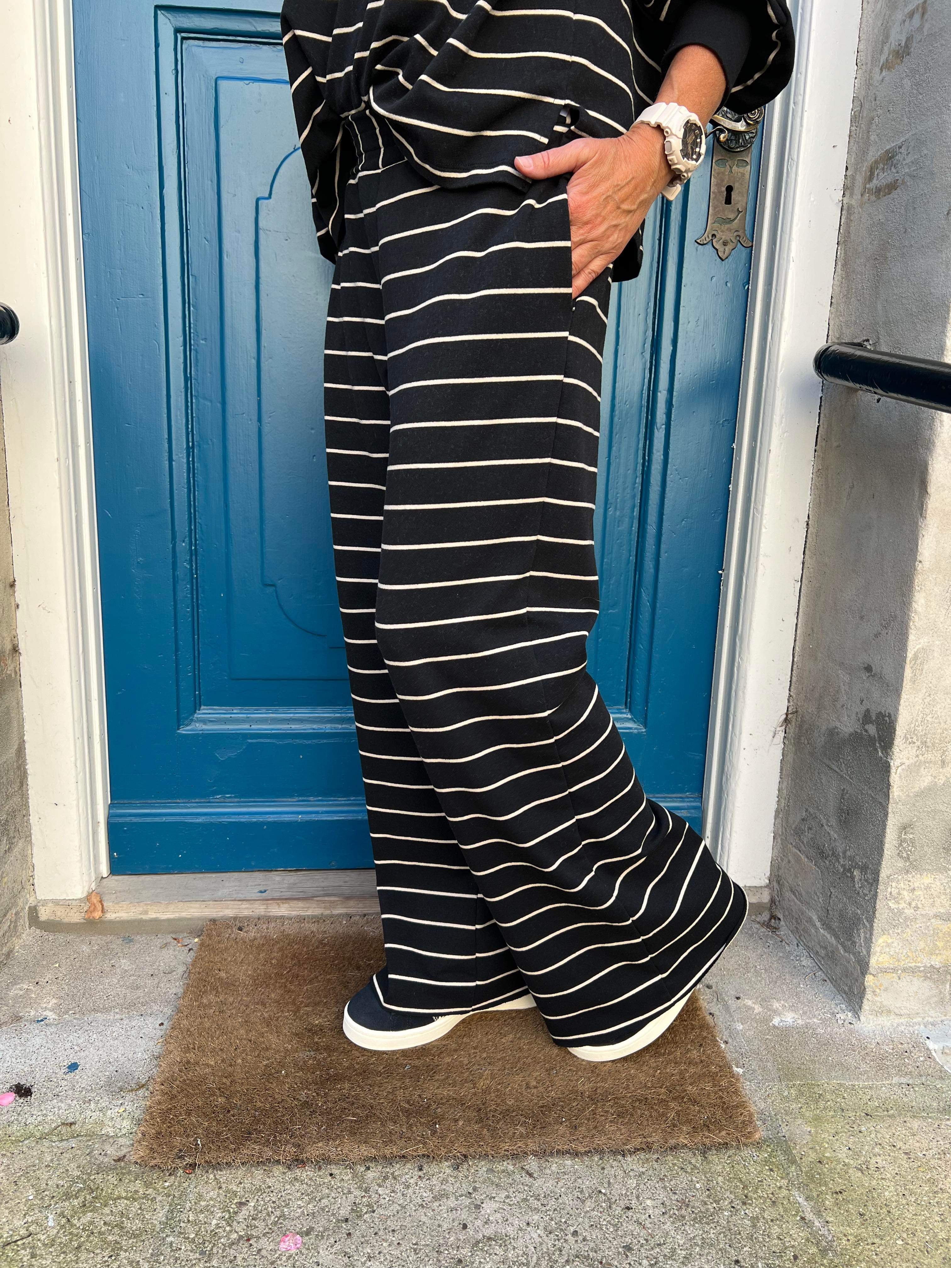 Jay striped sweatpant black