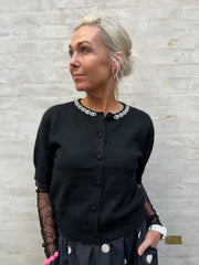 ALVA LIFE EMBEL CARDIGAN - Black/SILVER