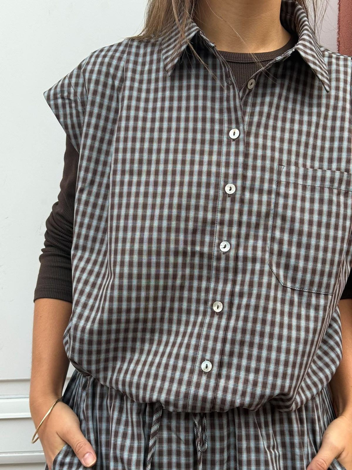 Kit small check SS - Brown Check
