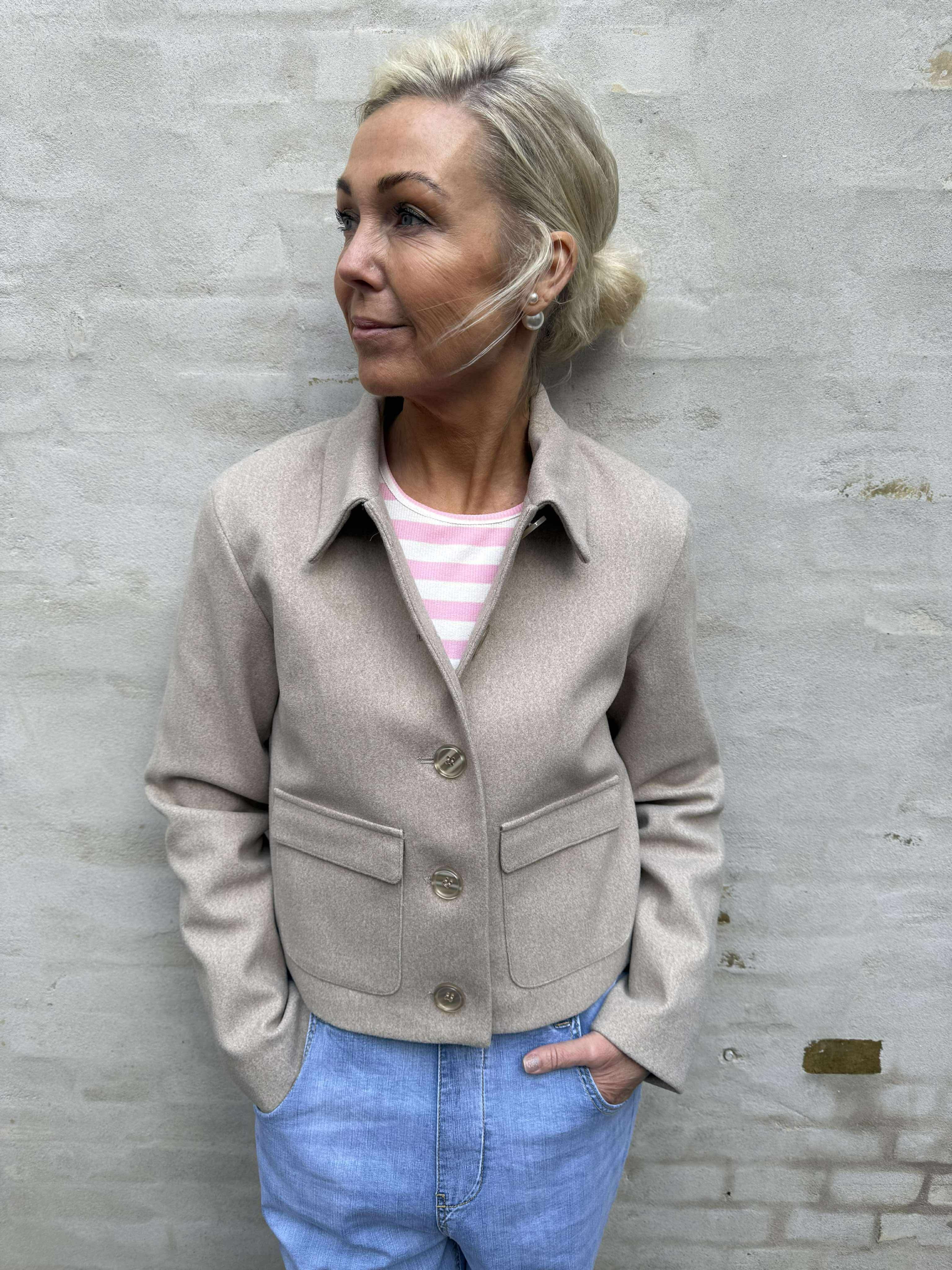 CALLIE LIFE SHORT JACKET - Incense Melangé