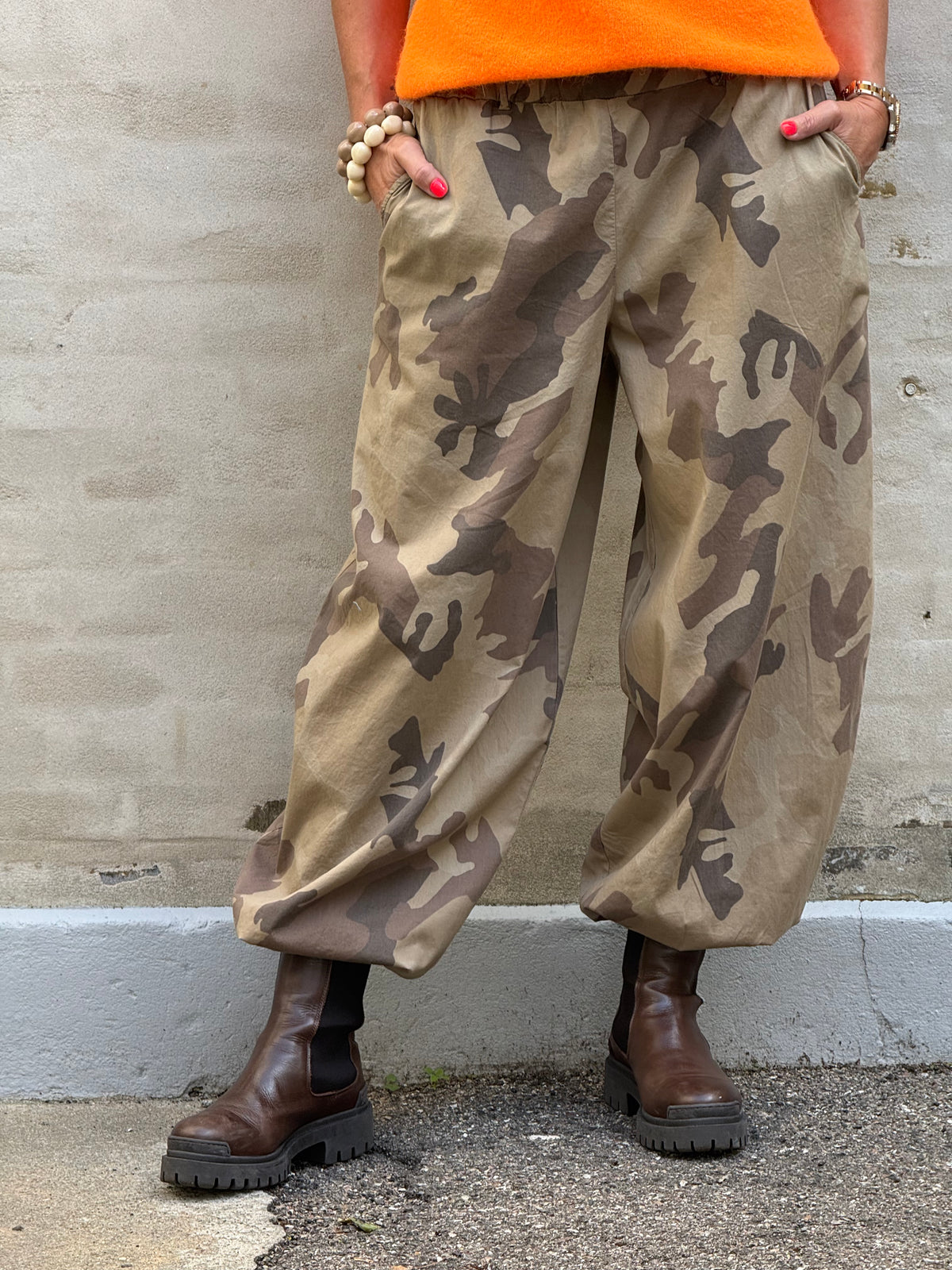 ALLY Balloon Pant - Brown Carmouflage
