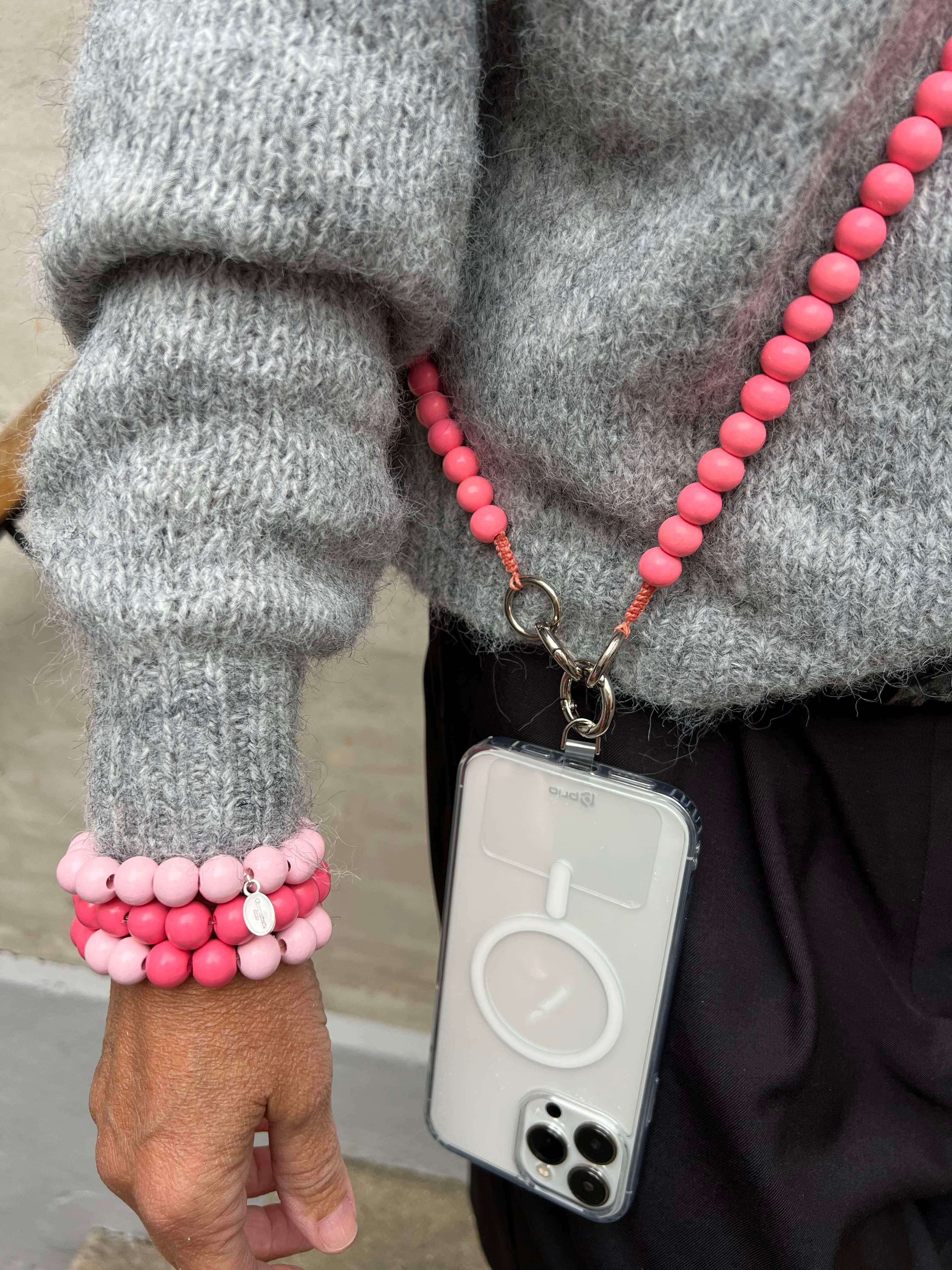 Timber bracelet old rose / baby pink