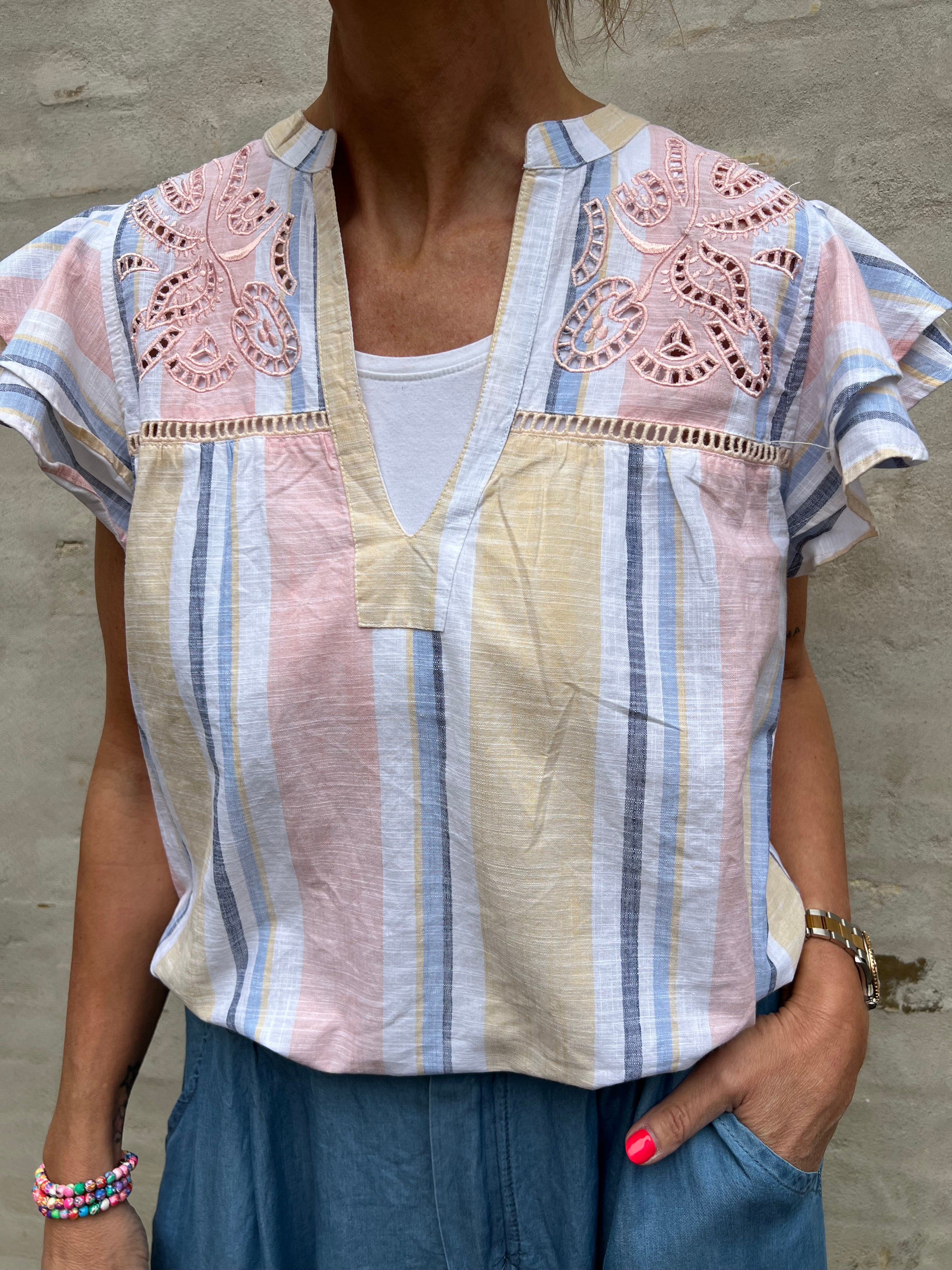 Christel Top - Yellow Stripe
