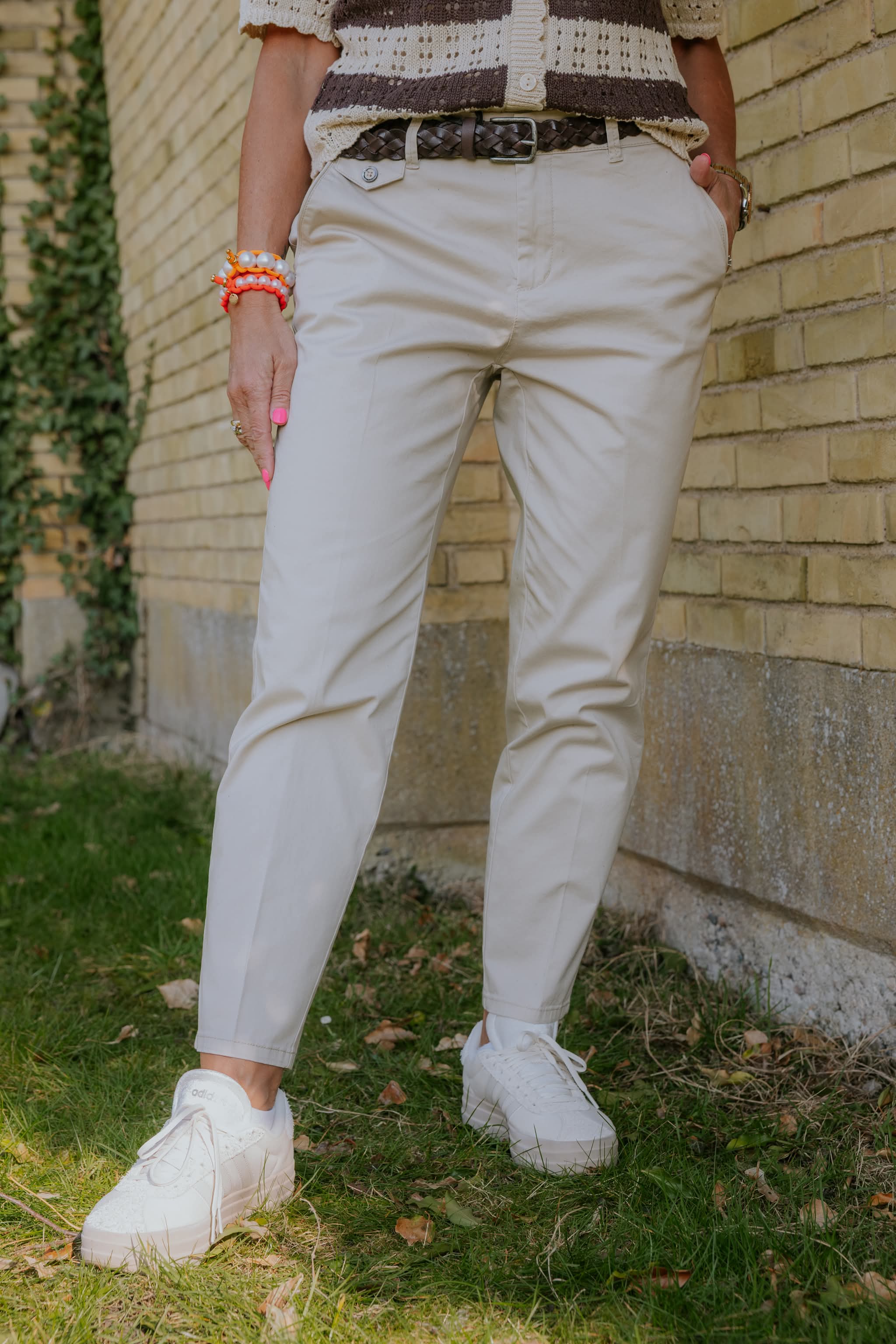 Chino Peach Twill - Cobble Stone