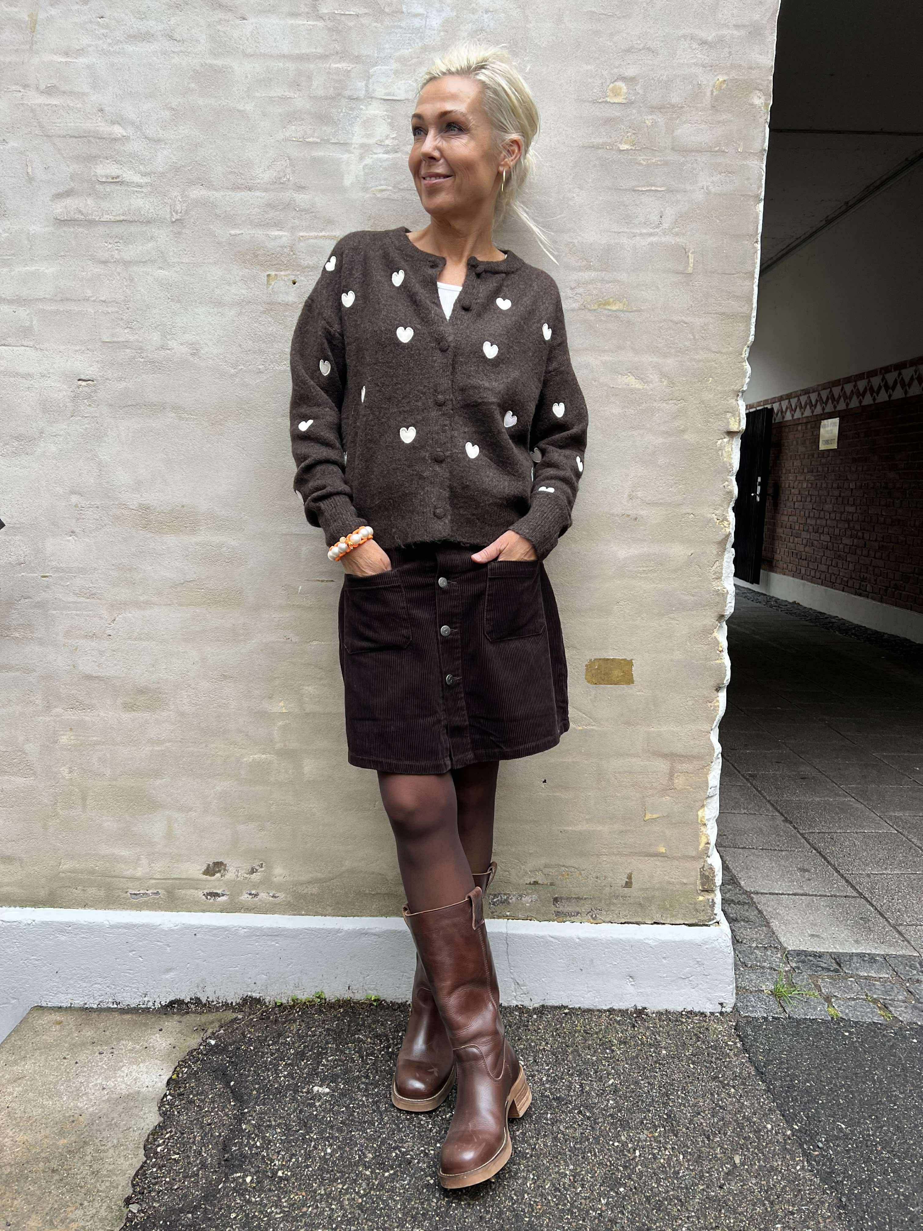 Vivi Cardigan - Brown Heart