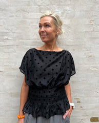 Laura Top - Black with black dot