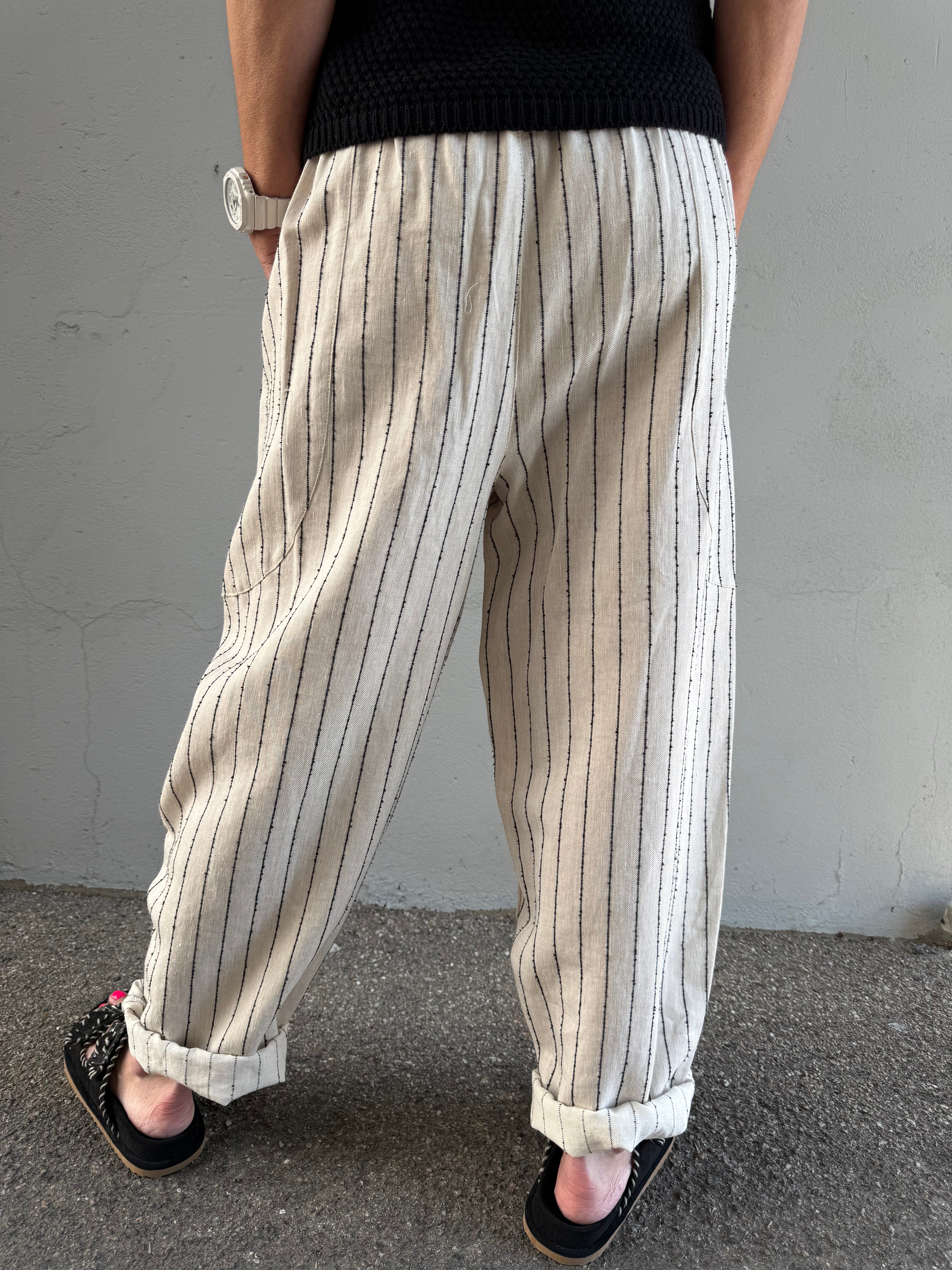 Kessia Pants - Beige/Black