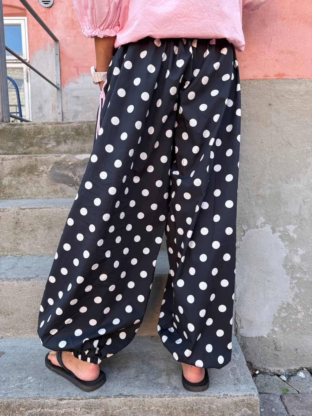Ballon Dot Pants - Black/White