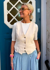 Nalina Waistcoat - Whitecap