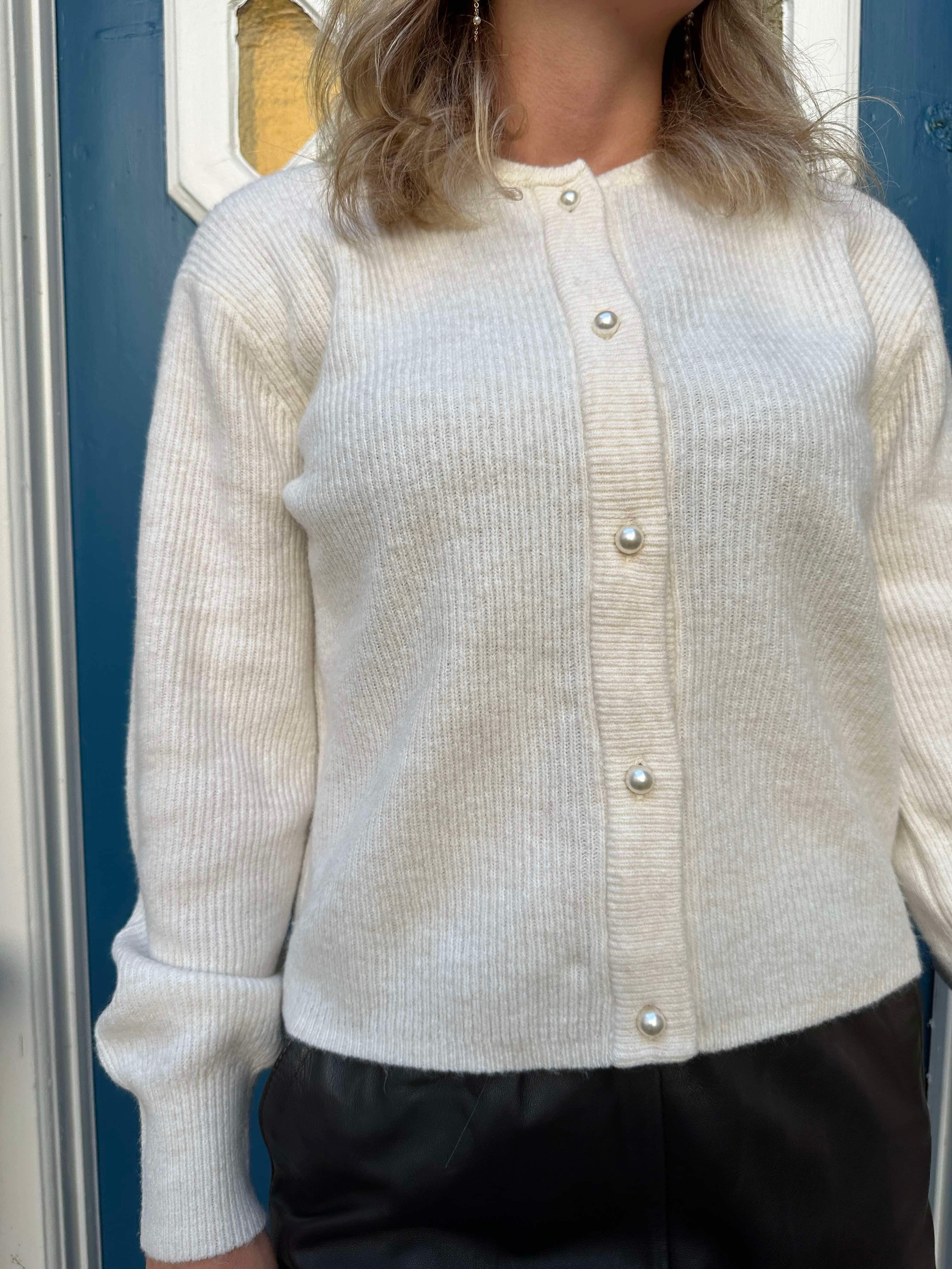 Lumi life L/S button cardigan birch