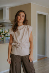 SalvieCC Pleat Top - Bone