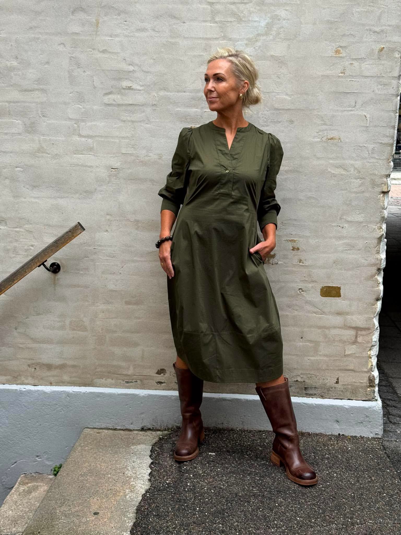 Antoinett 3/4 Sleeve Dress - Burnt Olive