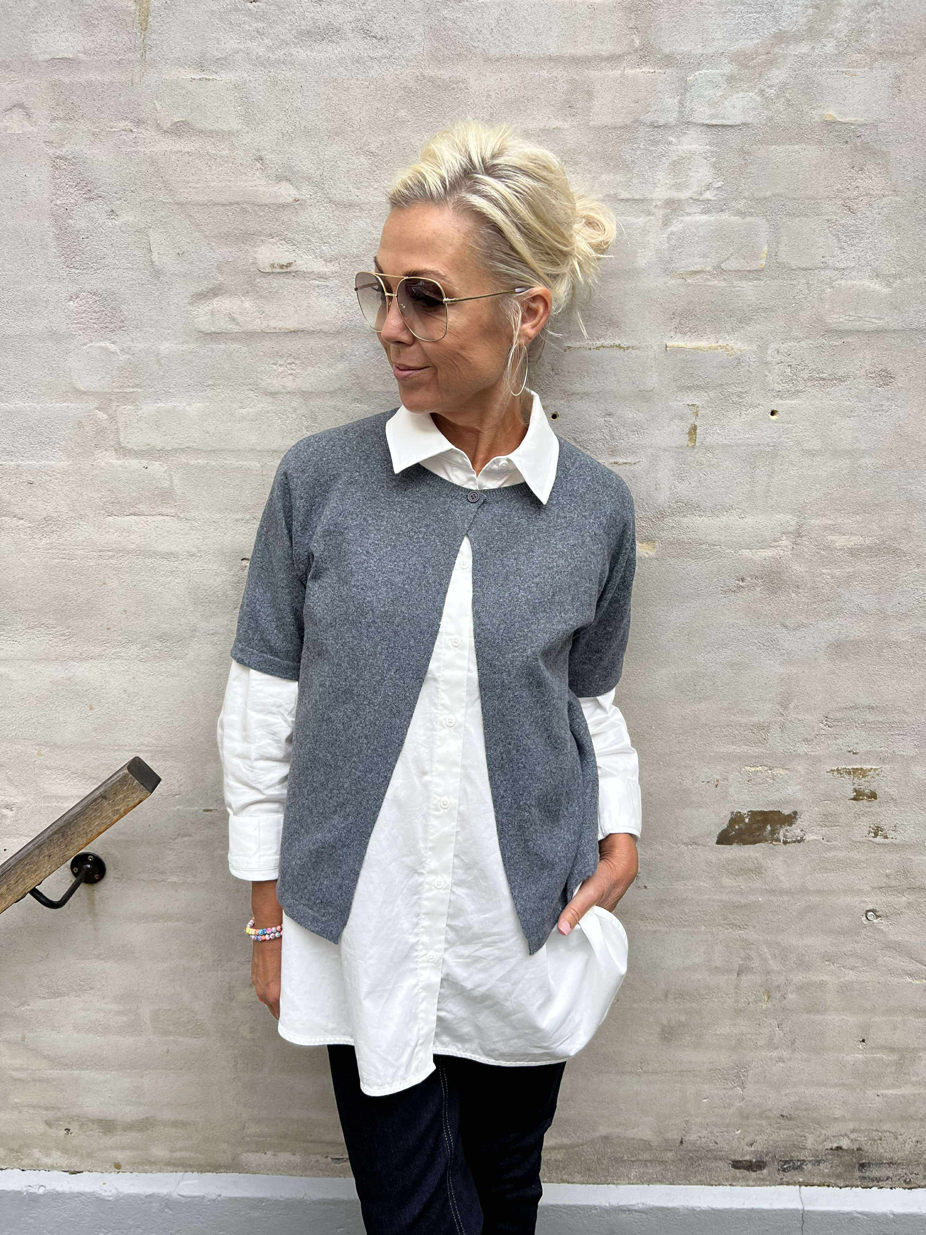 Bree Knit Cardigan - Dark Grey Melange