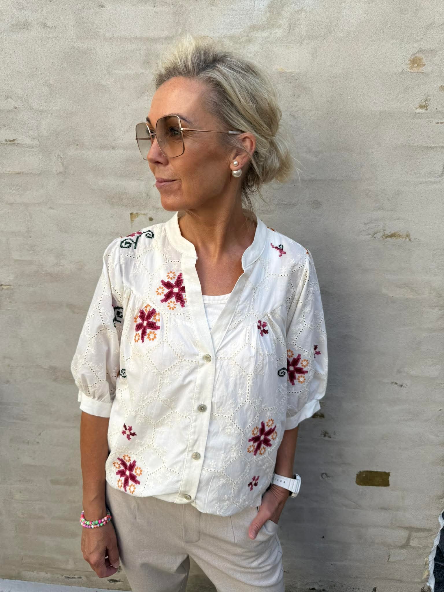 Printet shirt - BEIGE PRINT