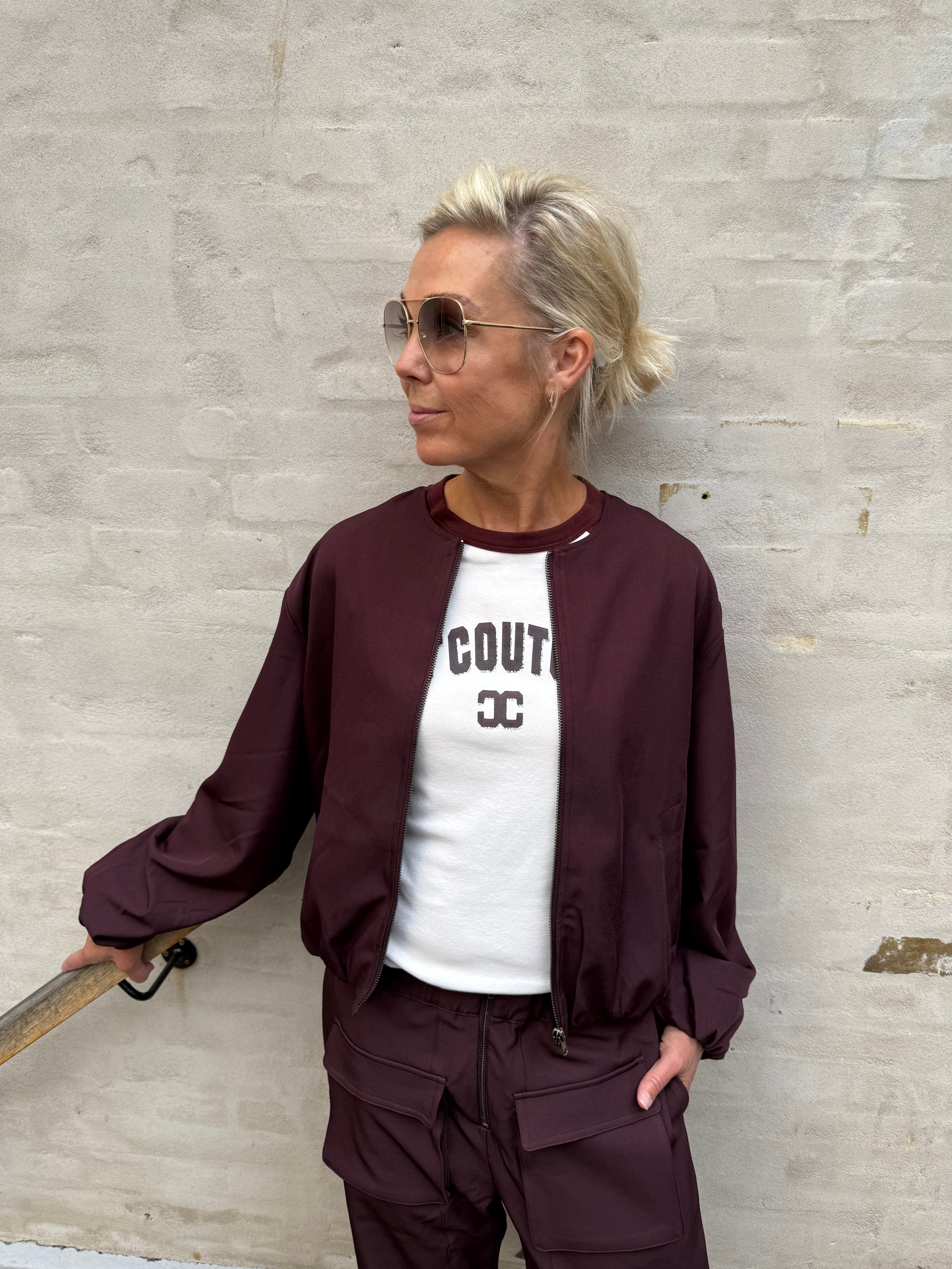 Luna Balloon Zip Jacket - Winered