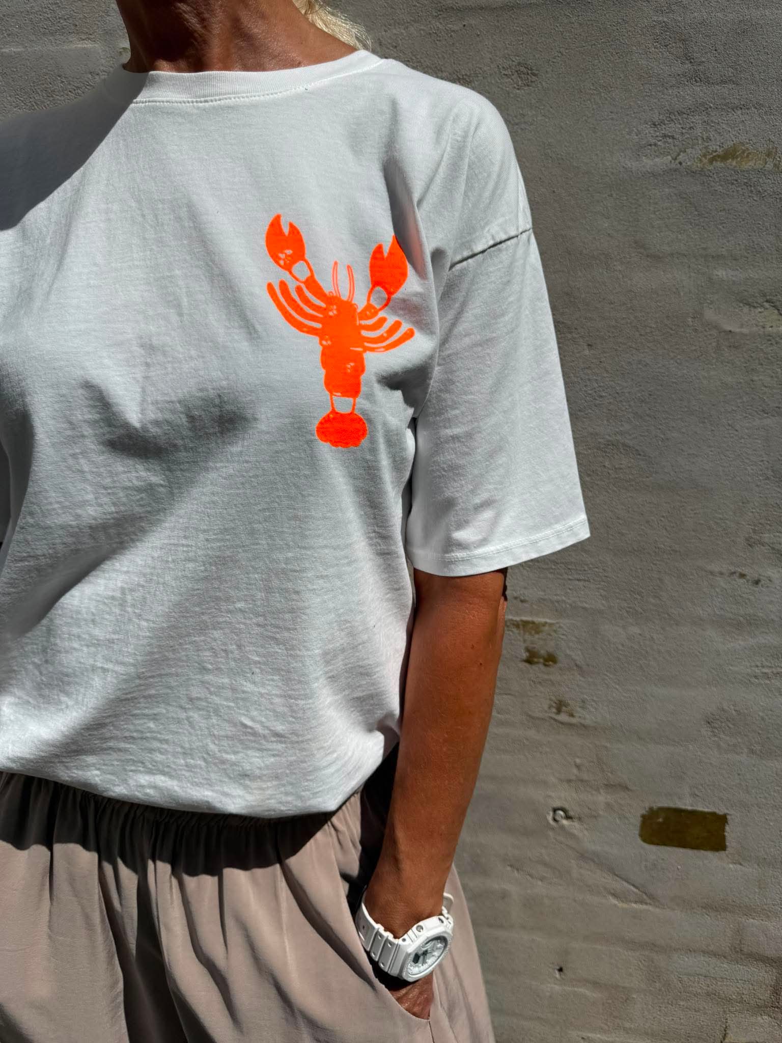 Lobster T-Shirt - Off White/Orange