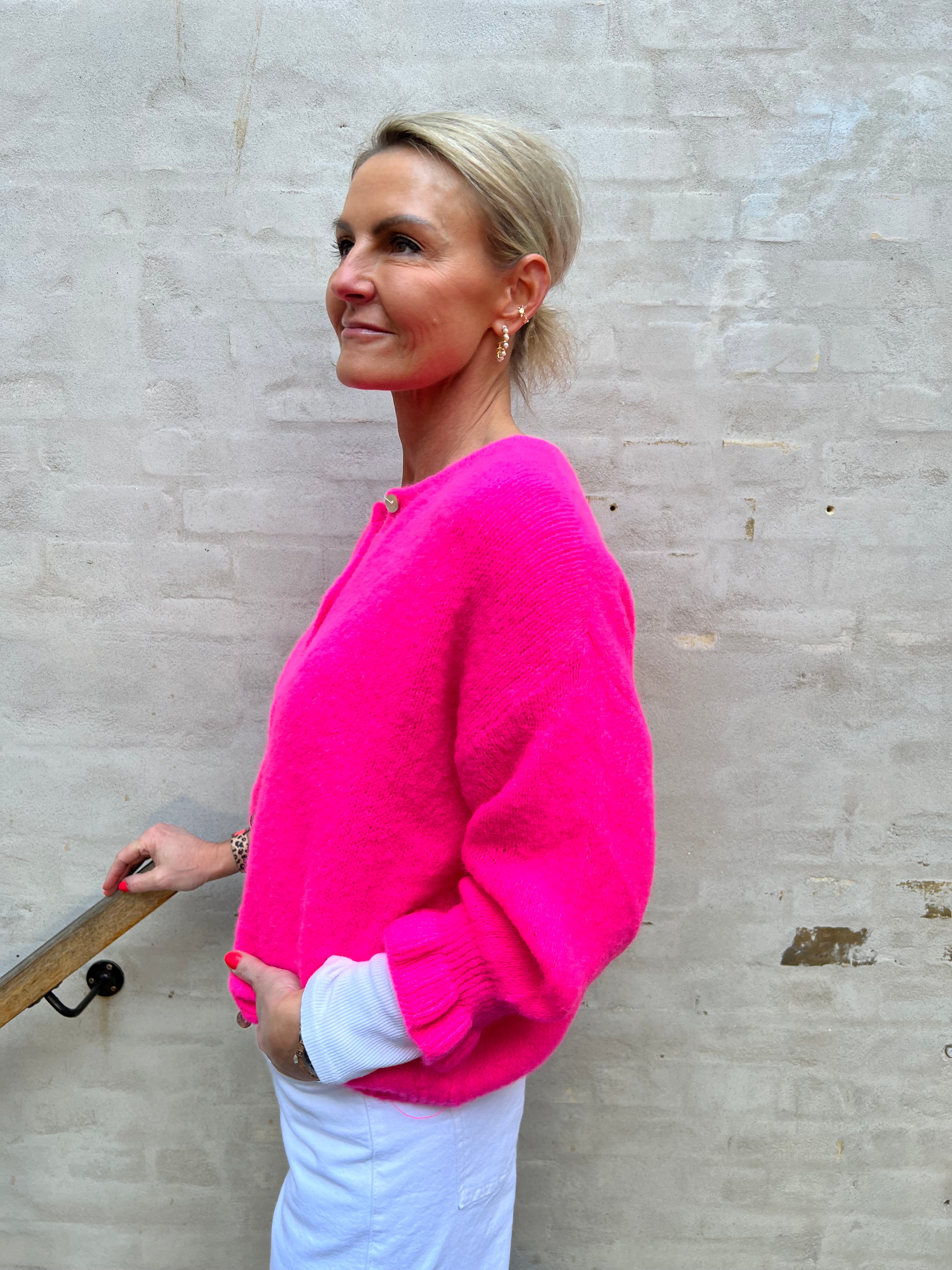 Juliana knit cardigan fuxia fluo