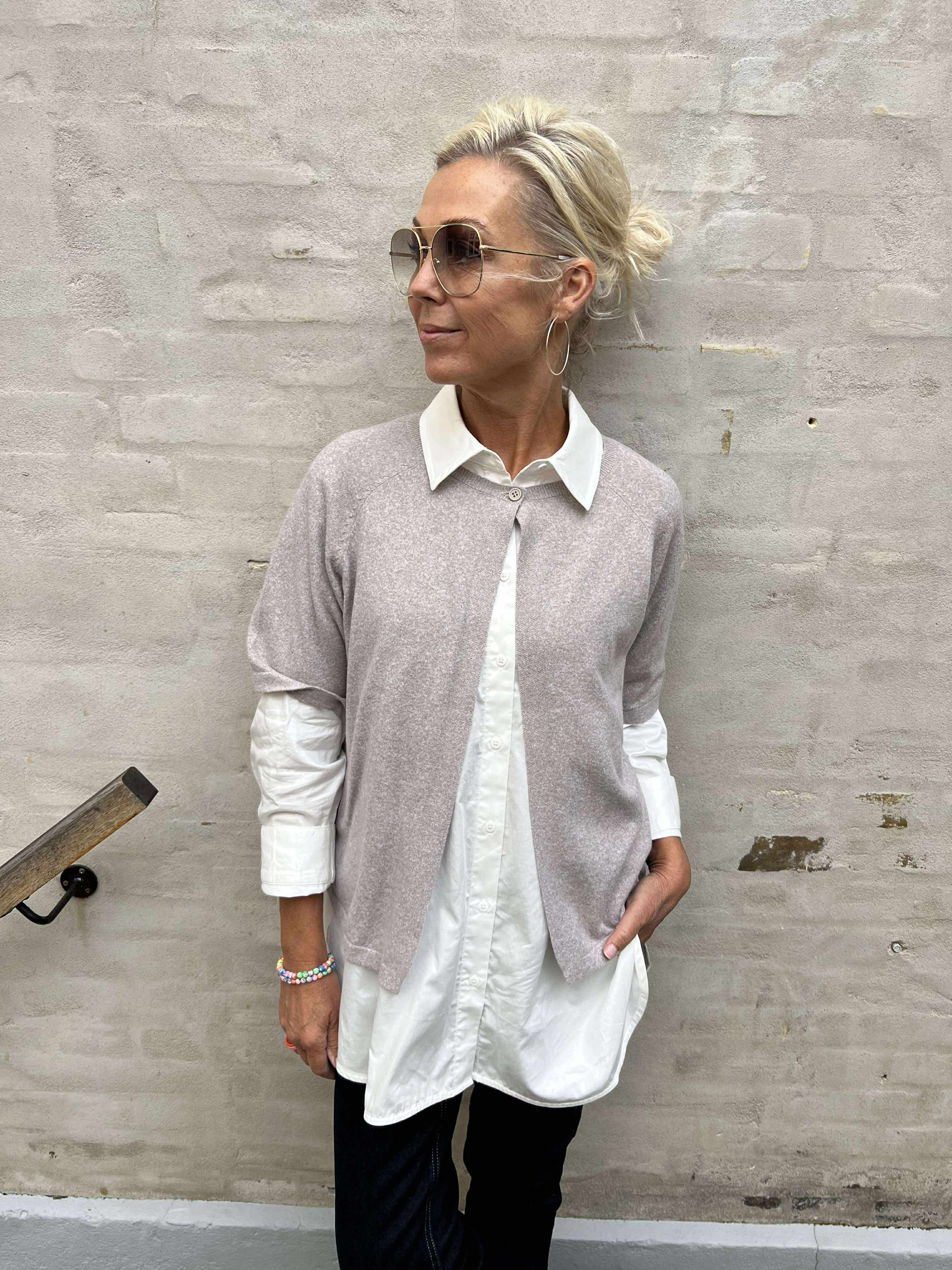 Bree Knit Cardigan - Crockery Melange
