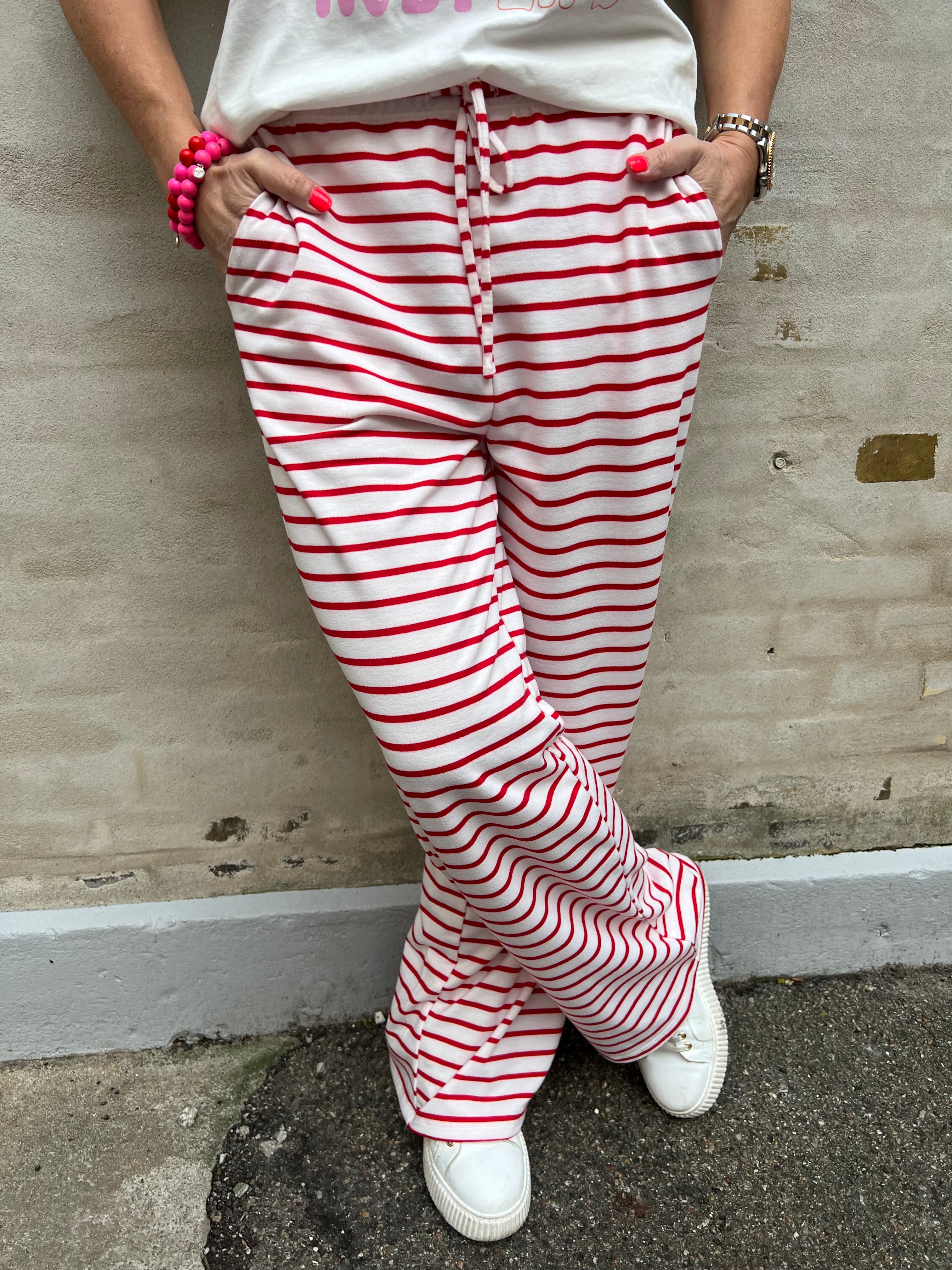 Alma wide pant star white/red stripes