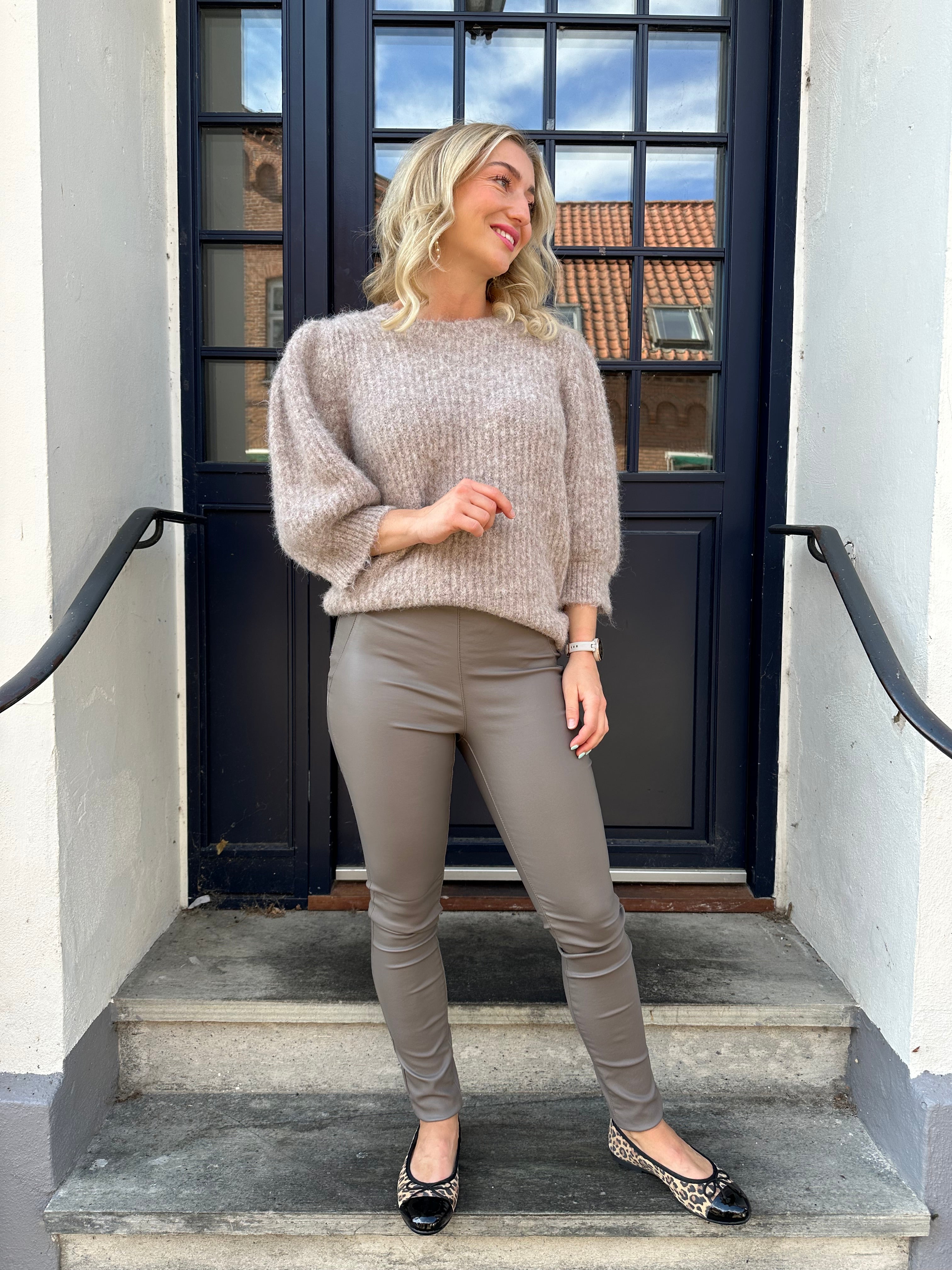 Belle coated leggings morel