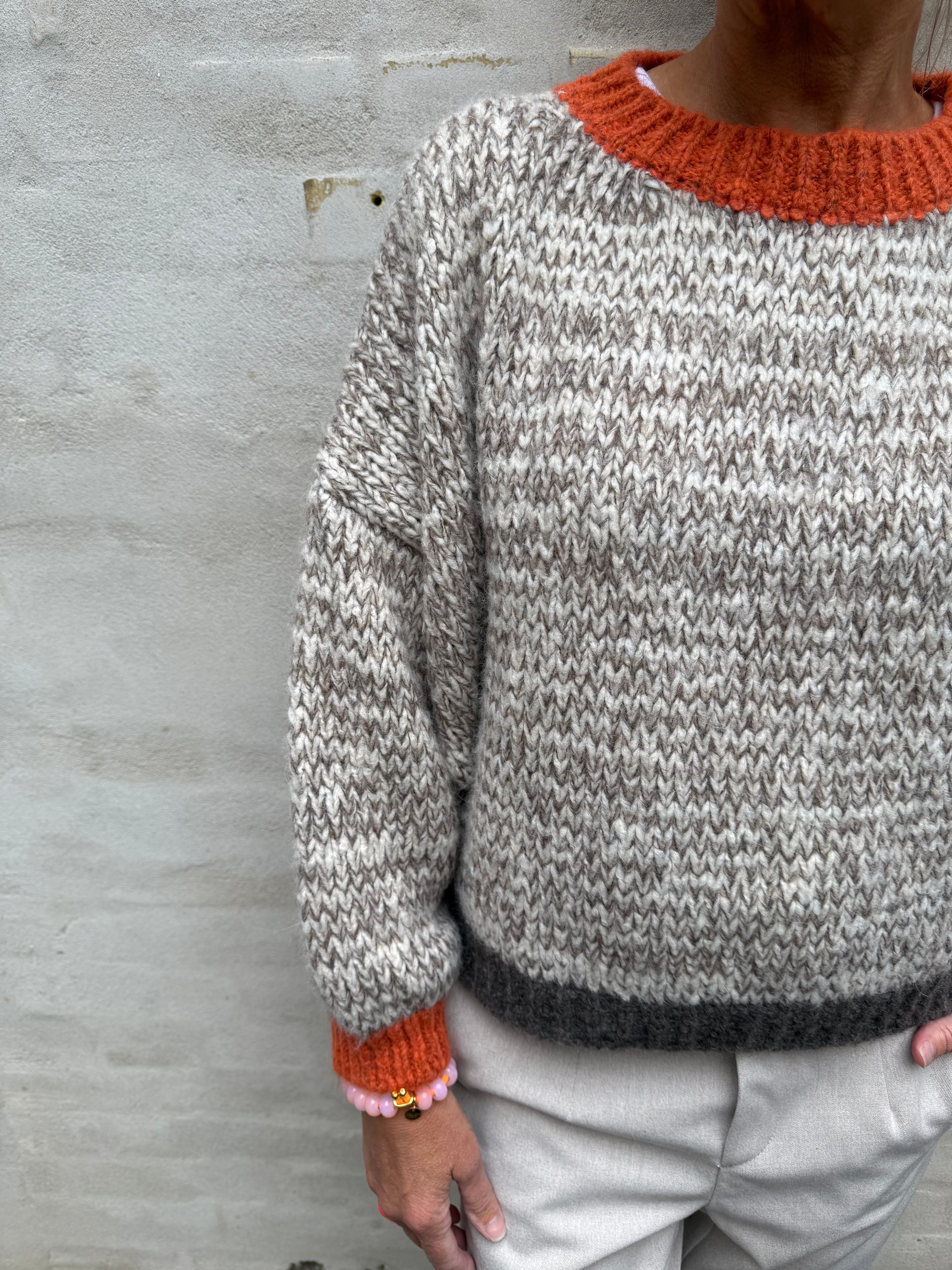 Loretta Knit - Beige/Pumpkin
