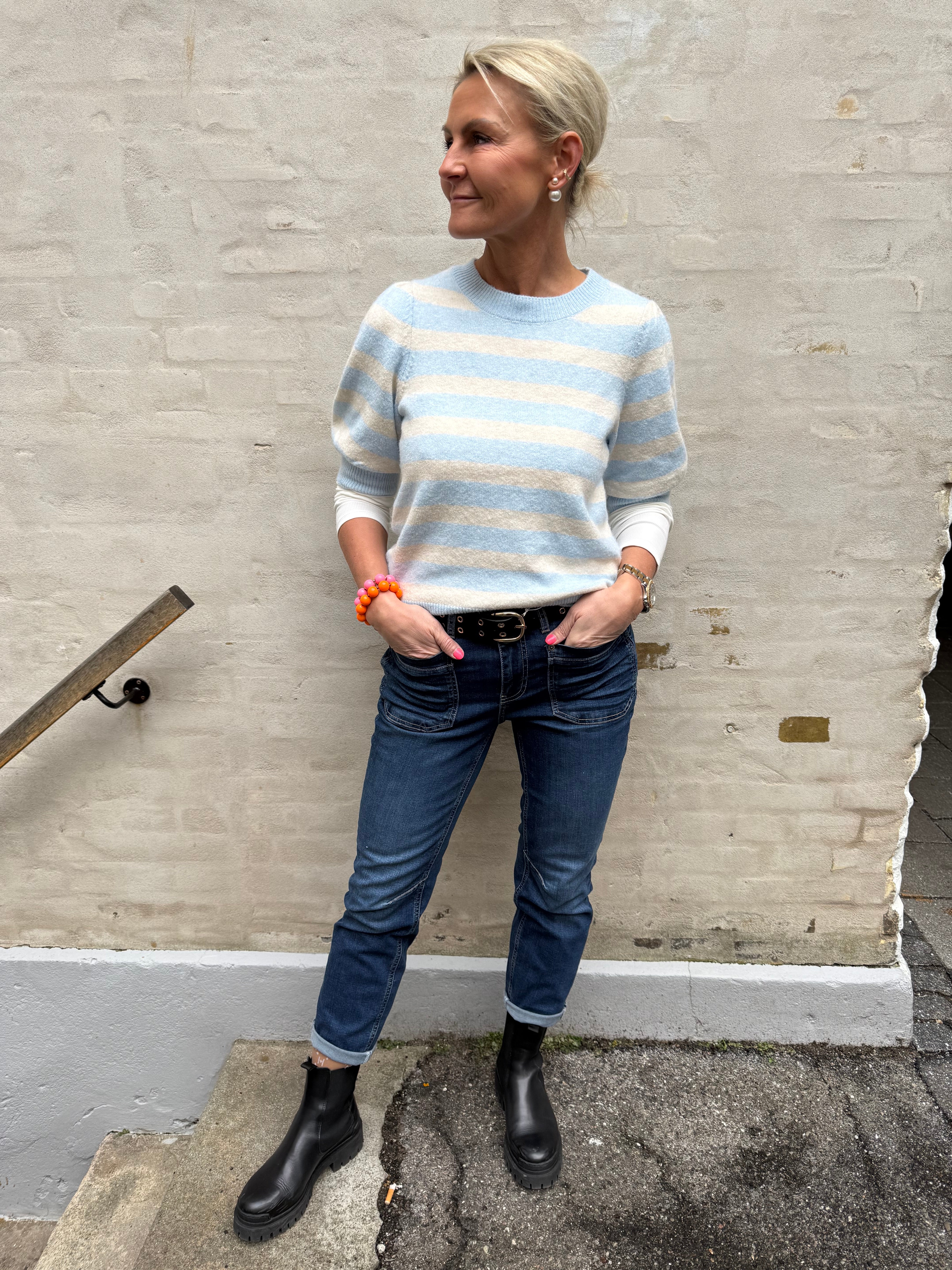 DOFFY O-NECK PULLOVER - Cashmere Blue BIRCH