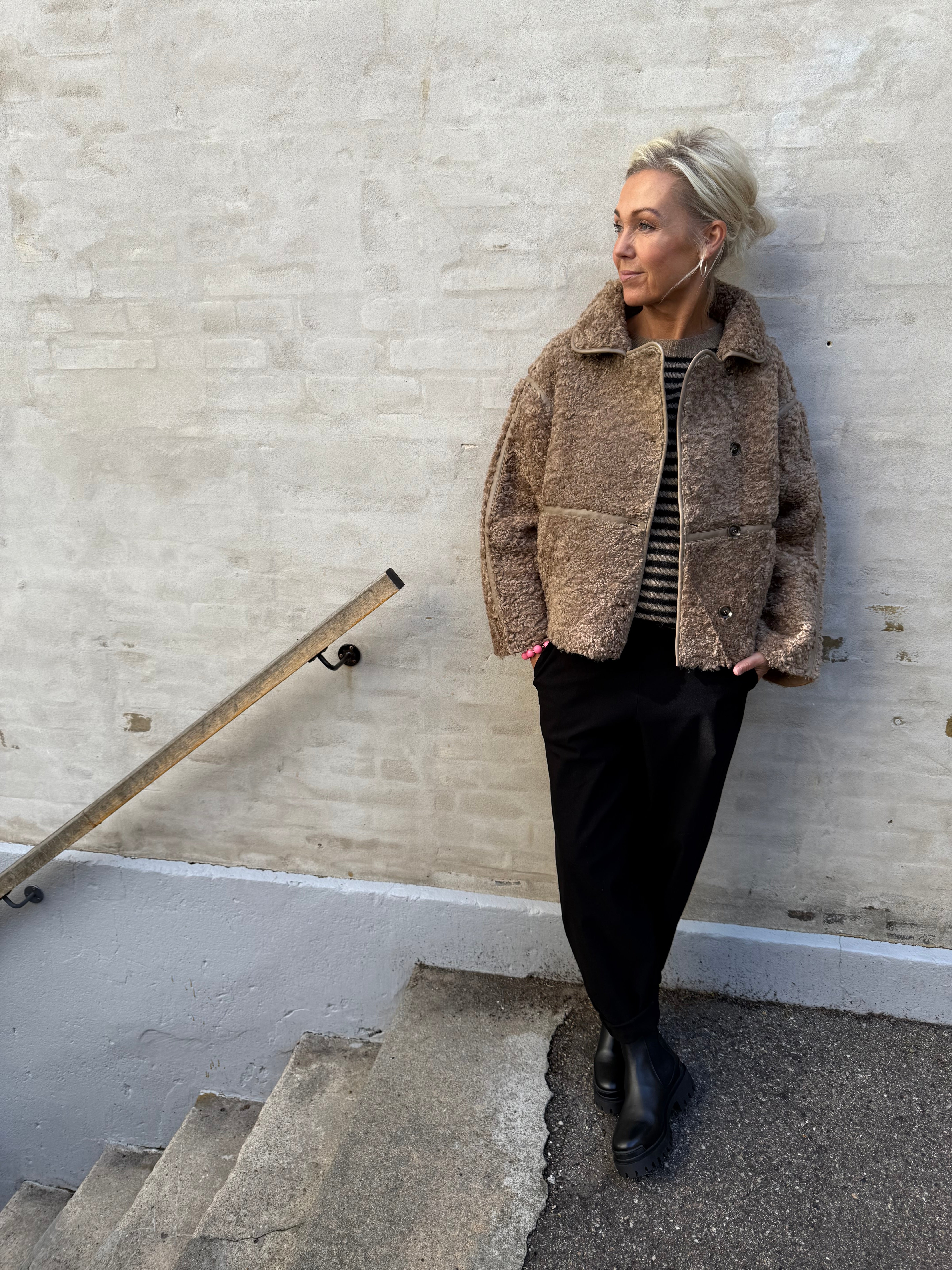 Castor Faux Fur Jacket - Taupe