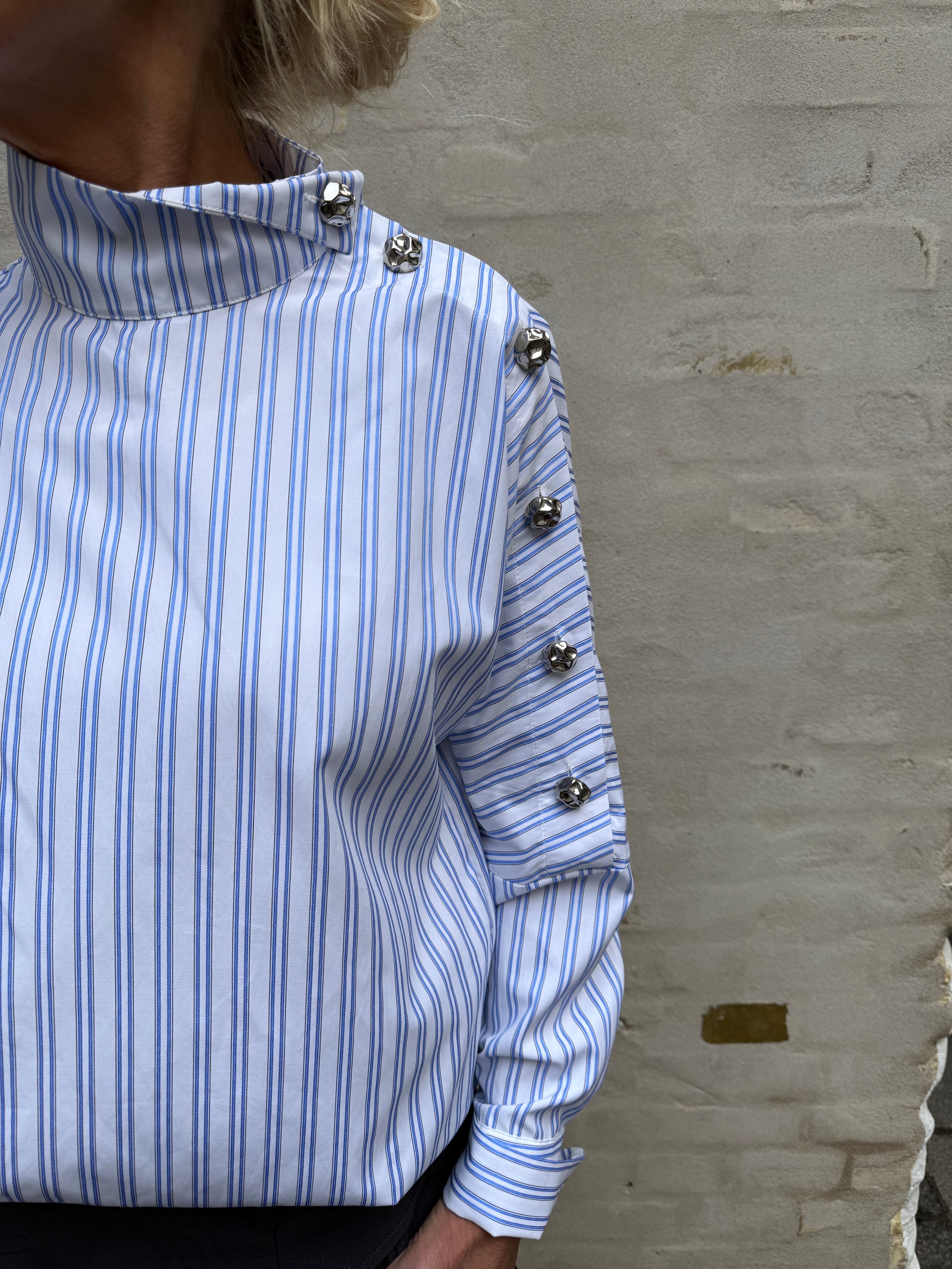 DevinCC AsymCC Button Blouse - Blue