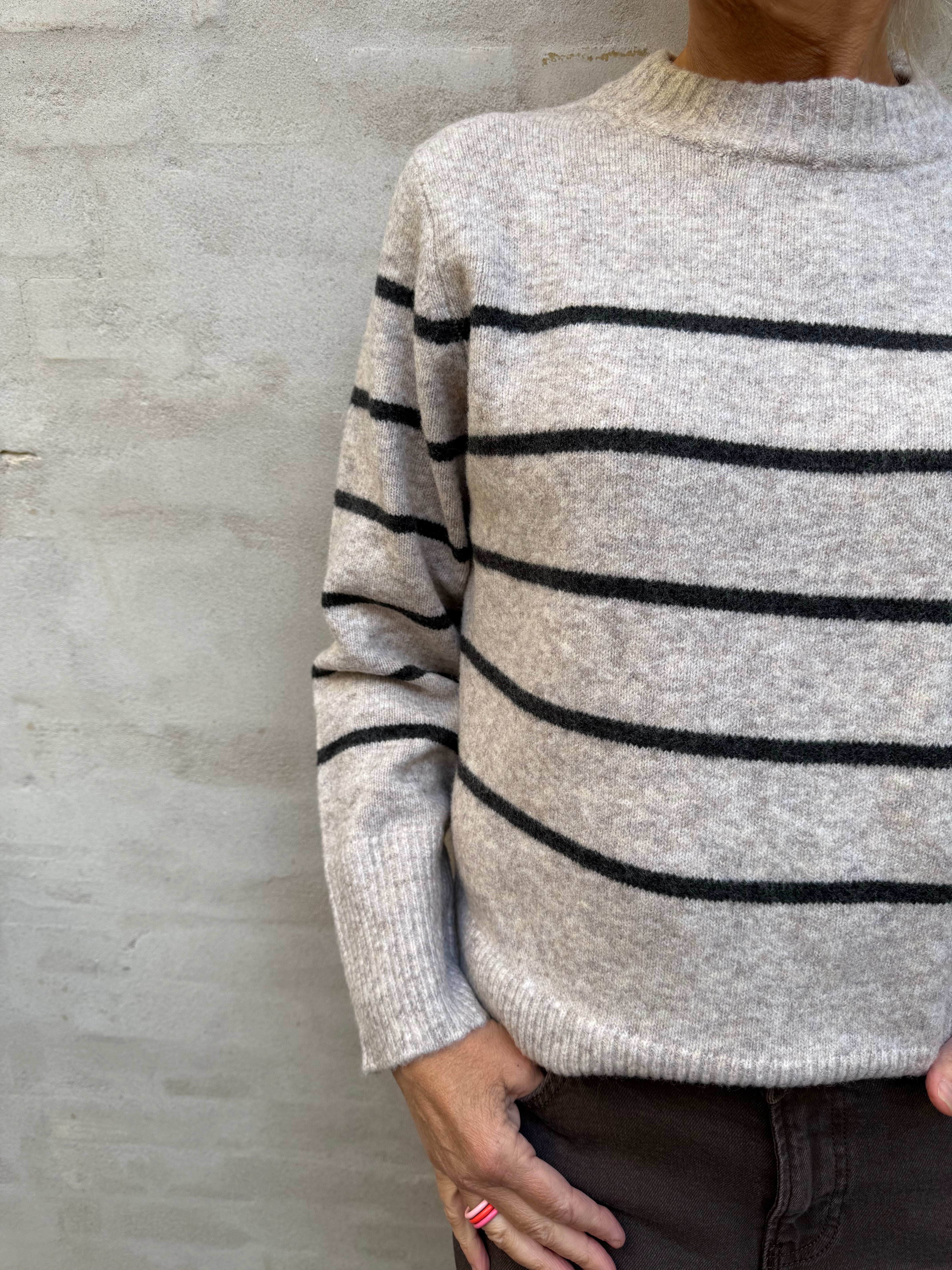 FLAWLESS PULLOVER - Silver Mink W. DARK GREY MELANGE