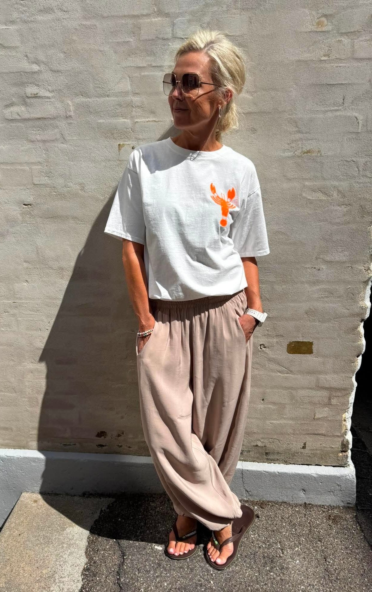 Lobster T-Shirt - Off White/Orange