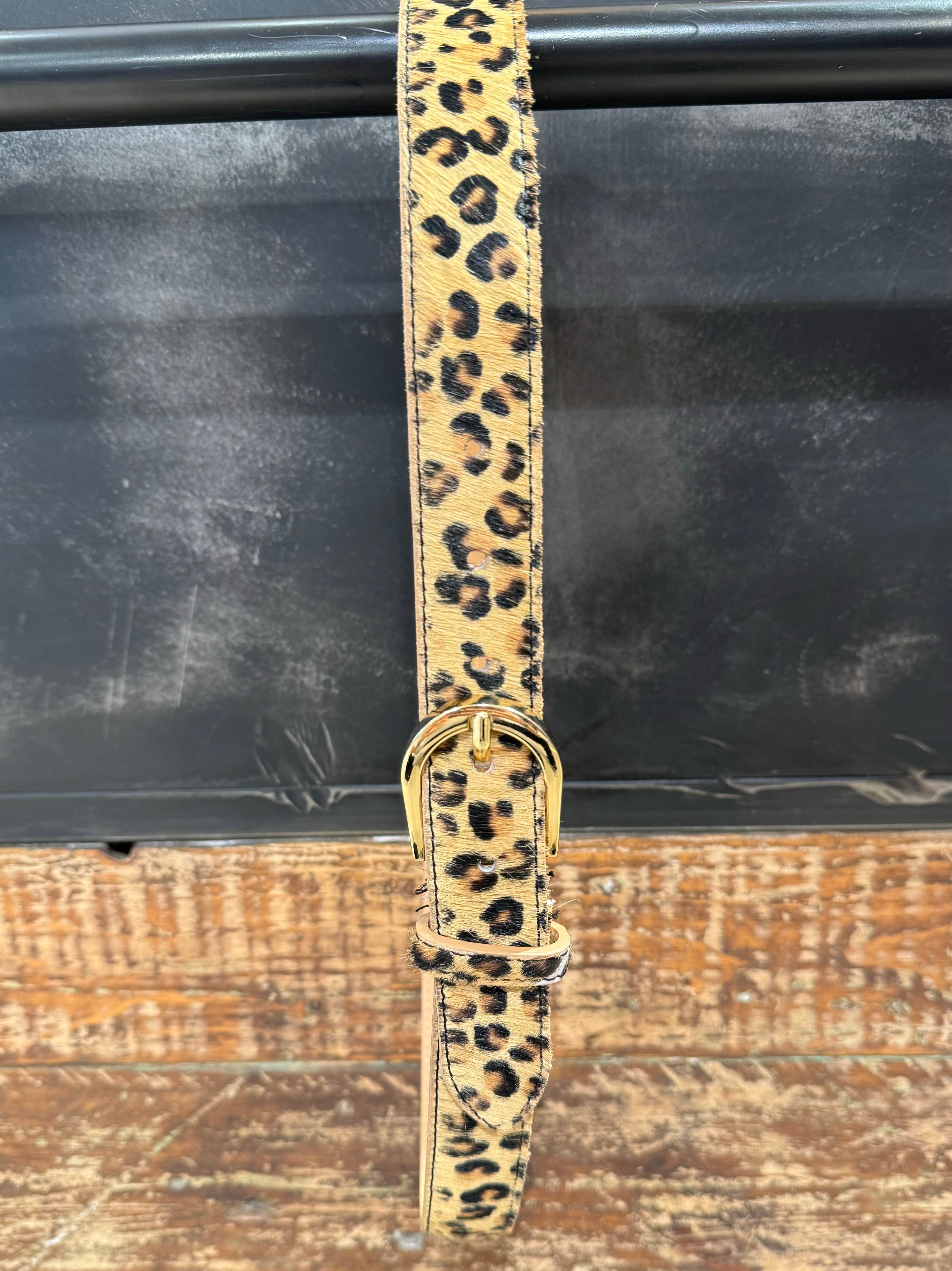 Golden leopard belt small