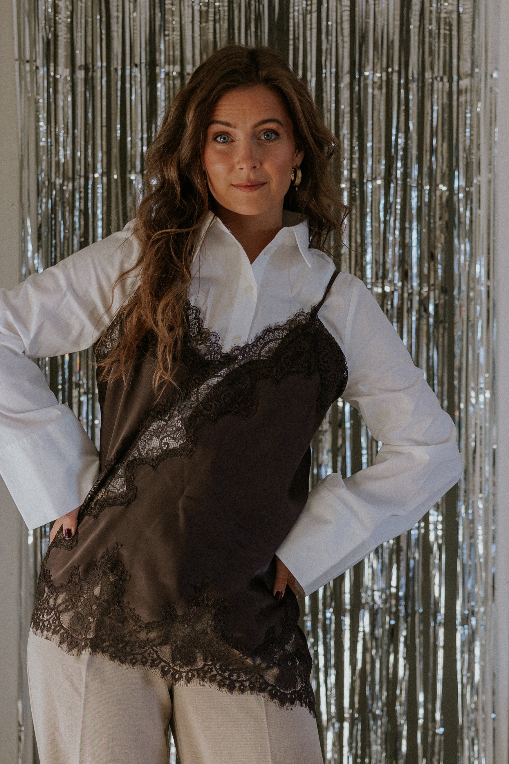 Viole Lace Top - Dark Brown