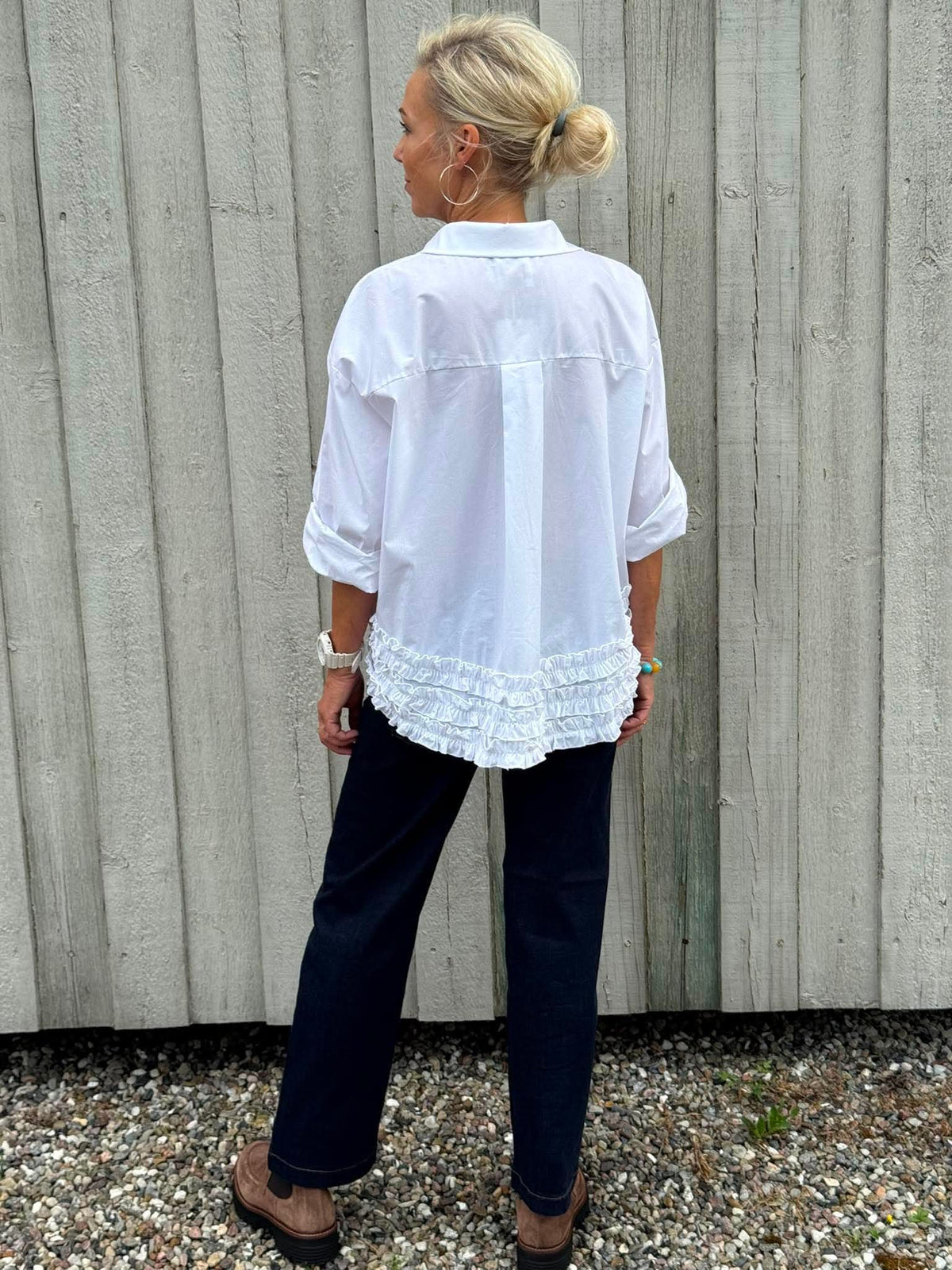 Ruffle Shirt - Vit