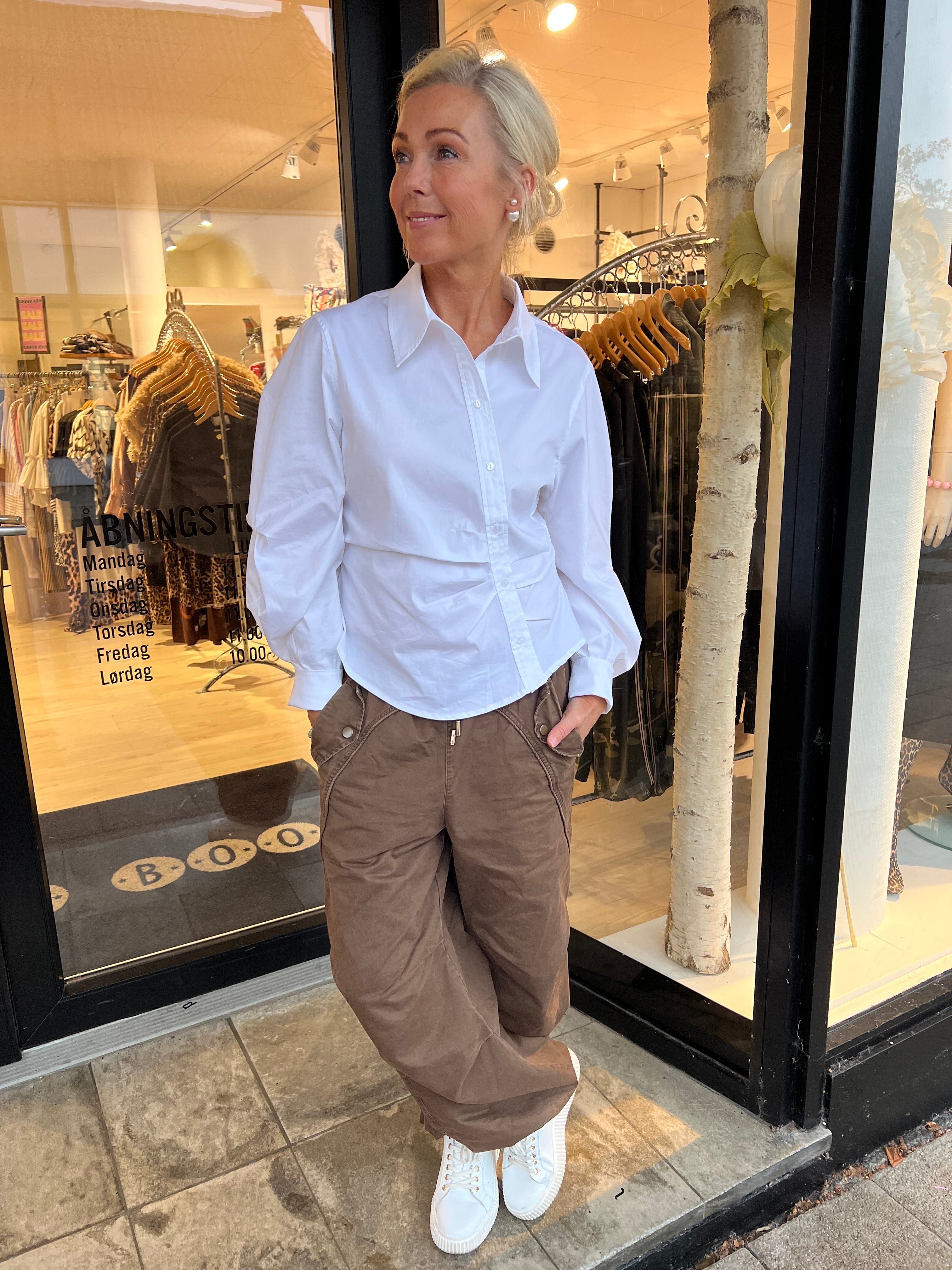 SannaCC Asym Placket Shirt - White