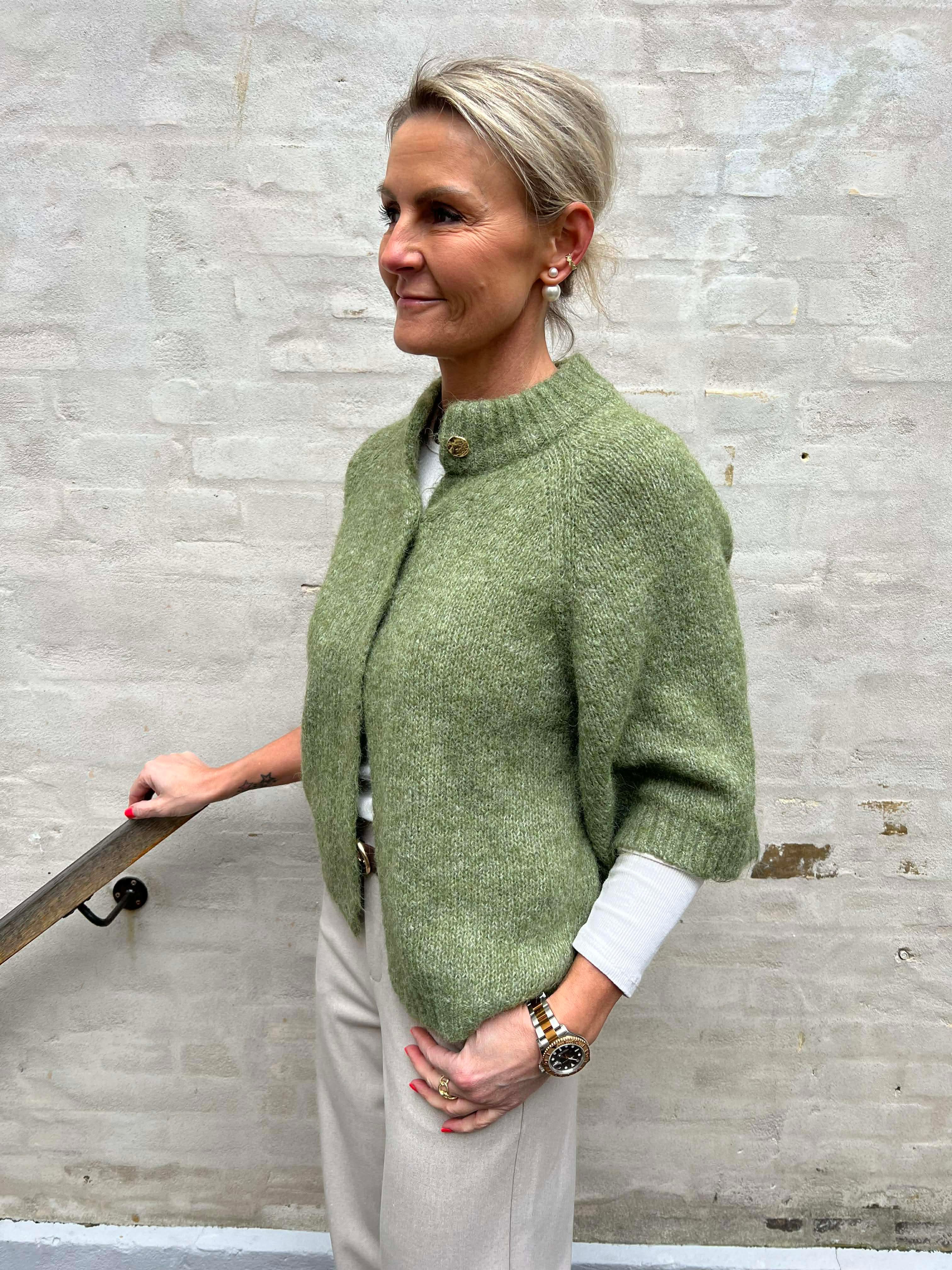 Benuta Fluffy Knit Cardigan - Dusty Green