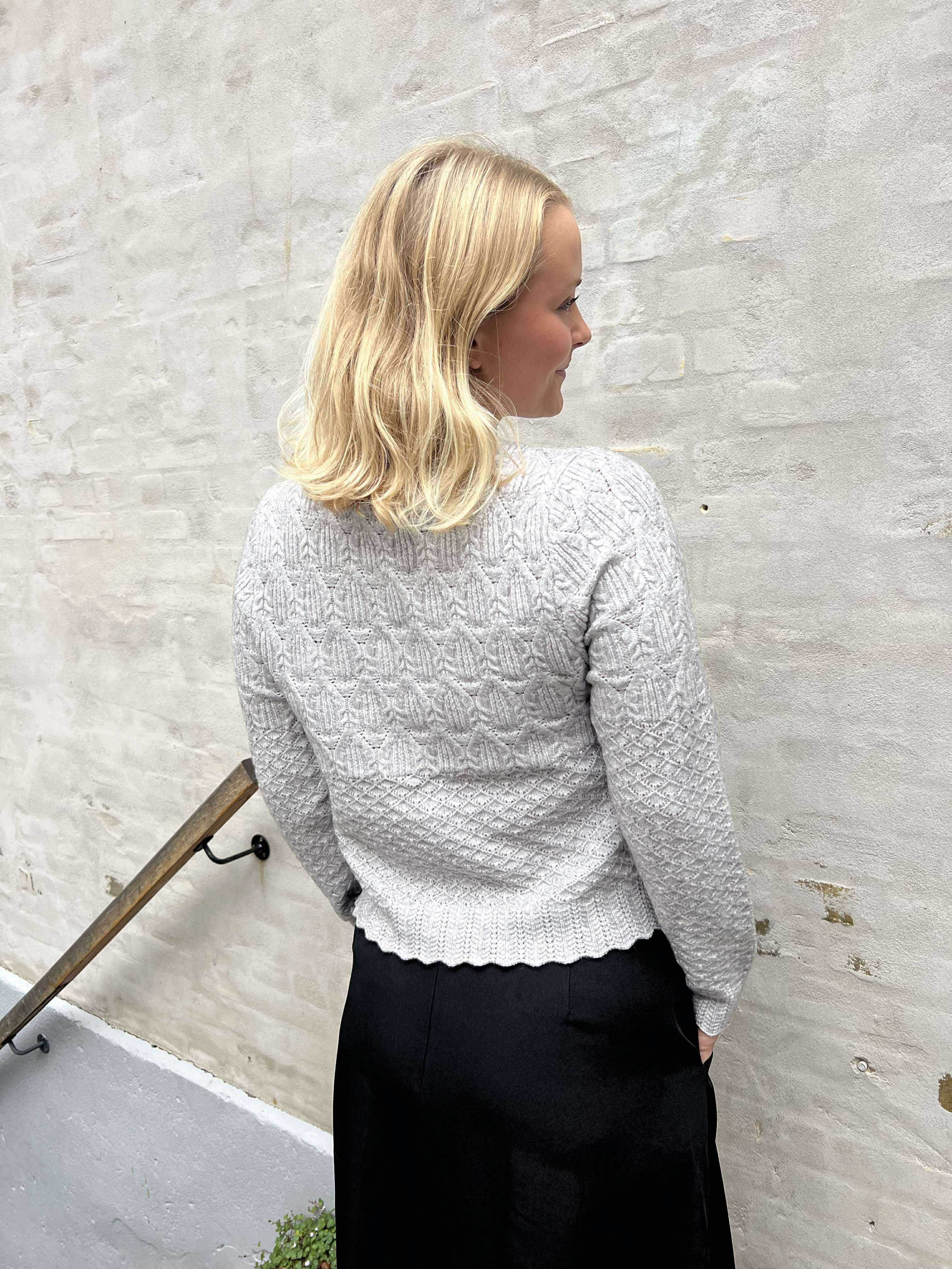 Pointelle Cardigan - Pale Grey