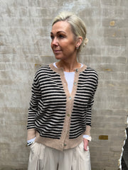 DELL Striped Knit Cardigan - Black