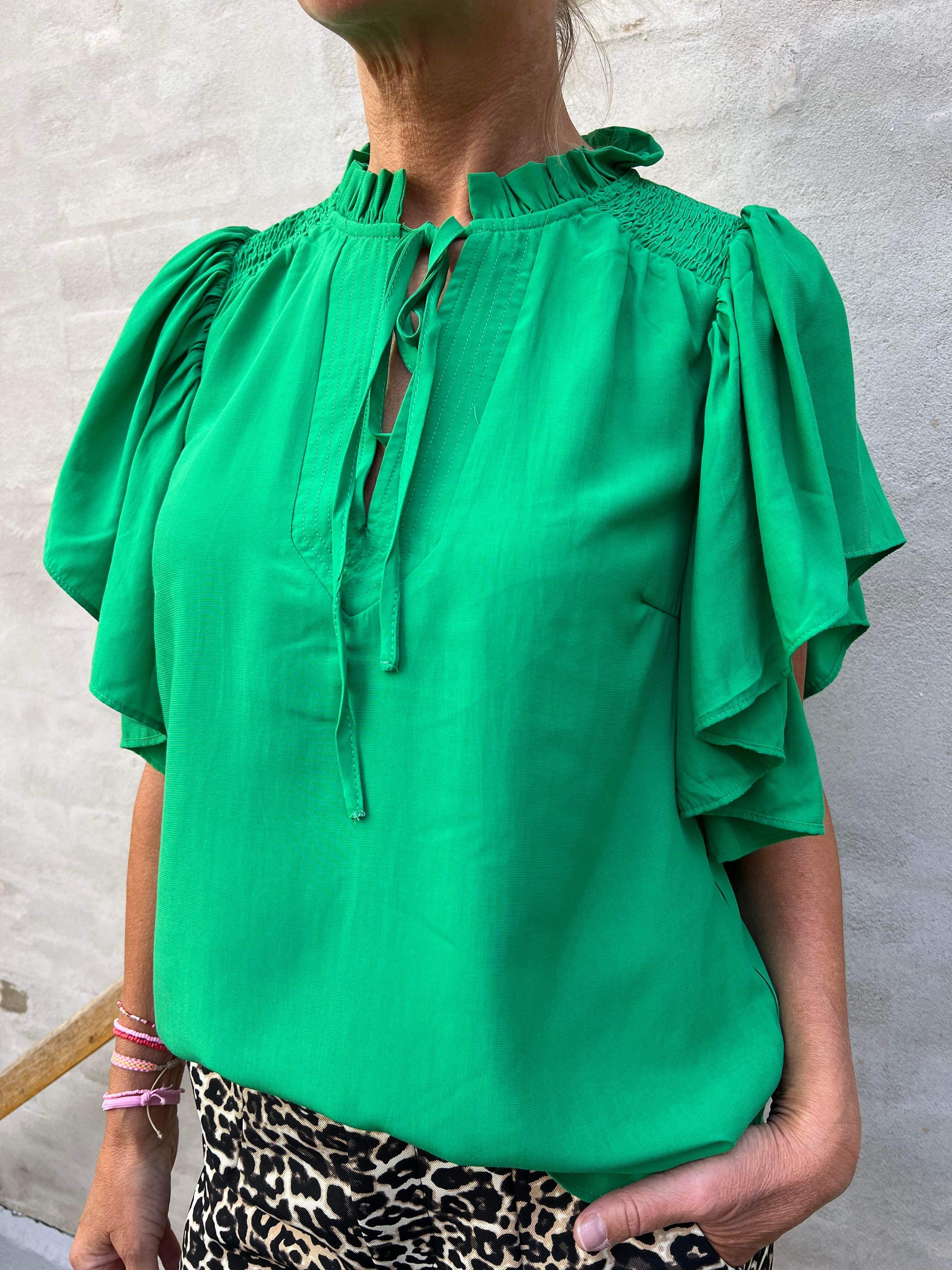 SunriseCC SS frill top green