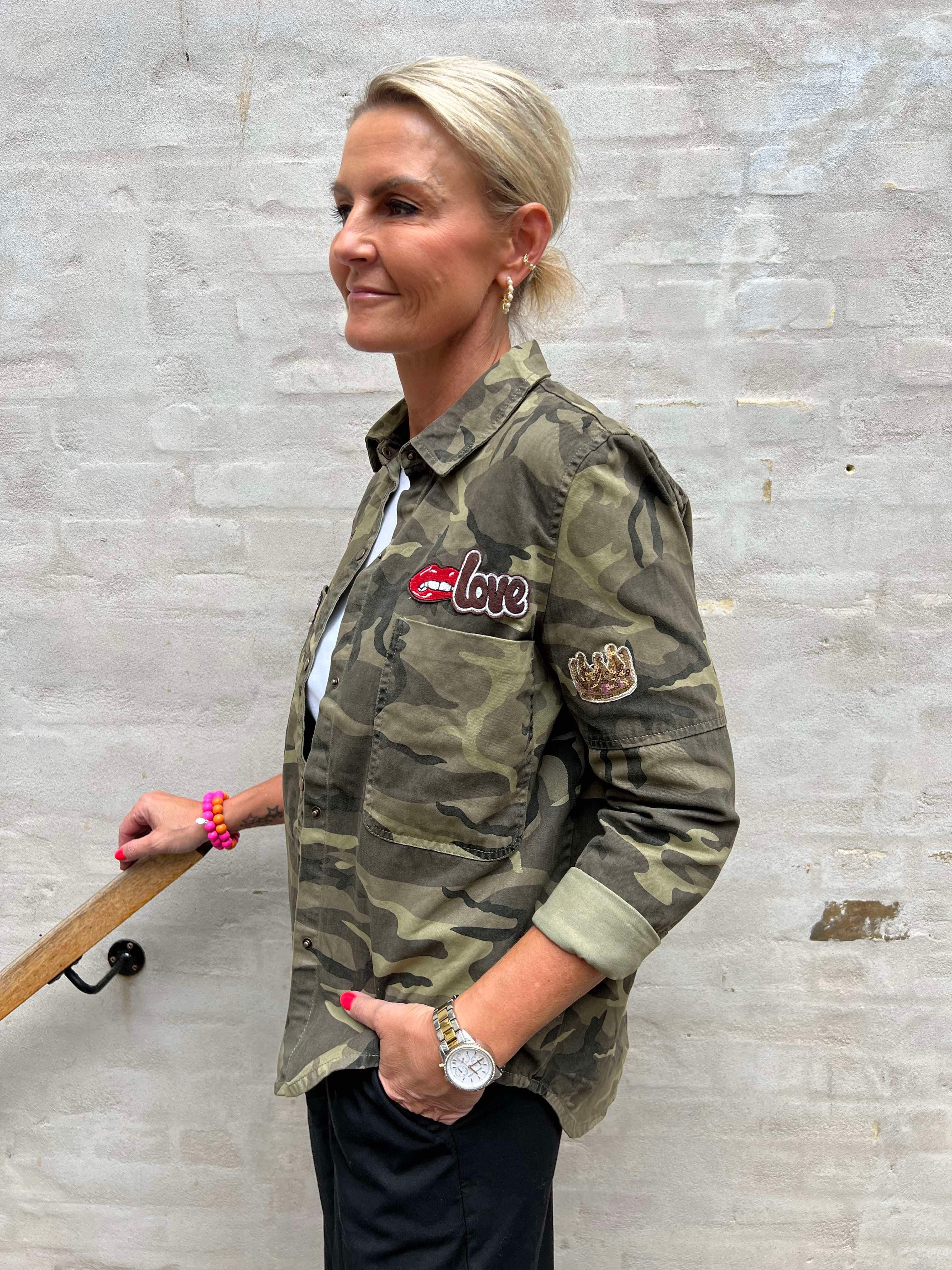 Military jacket with patches