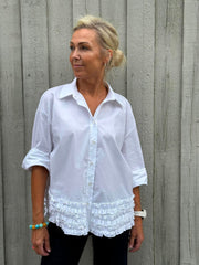 Ruffle Shirt - White