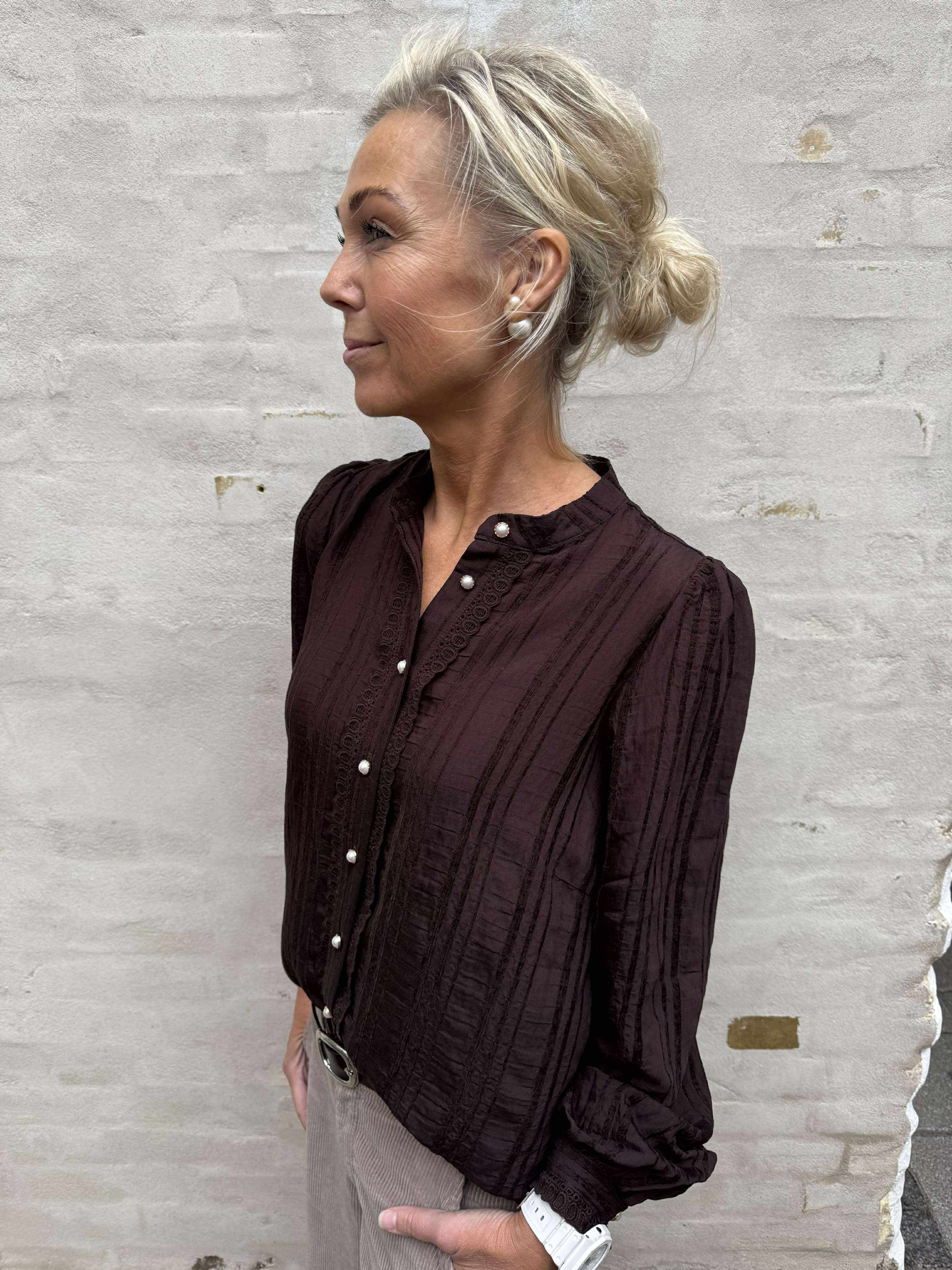 KesiCC Lace Shirt - Dark Brown