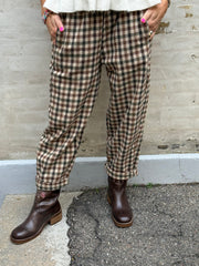 Lotta Check Pants - Khaki/Brown/Beige