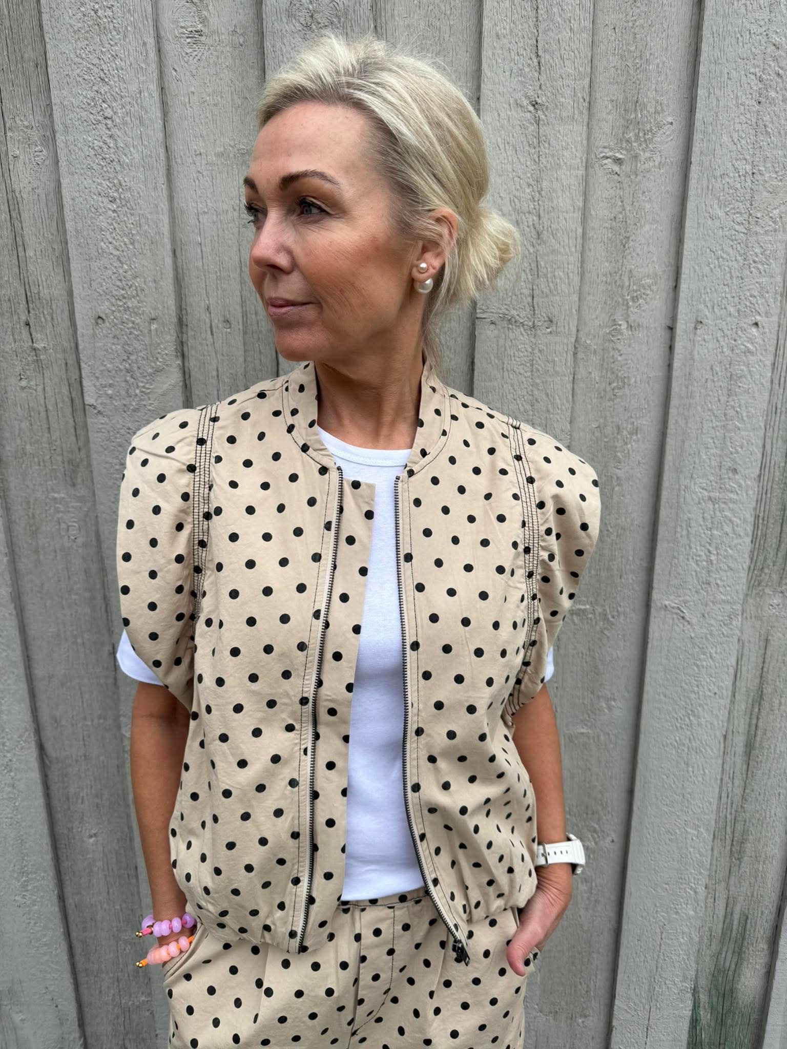 DiddiCC Cargo Dot Waistcoat - Bone